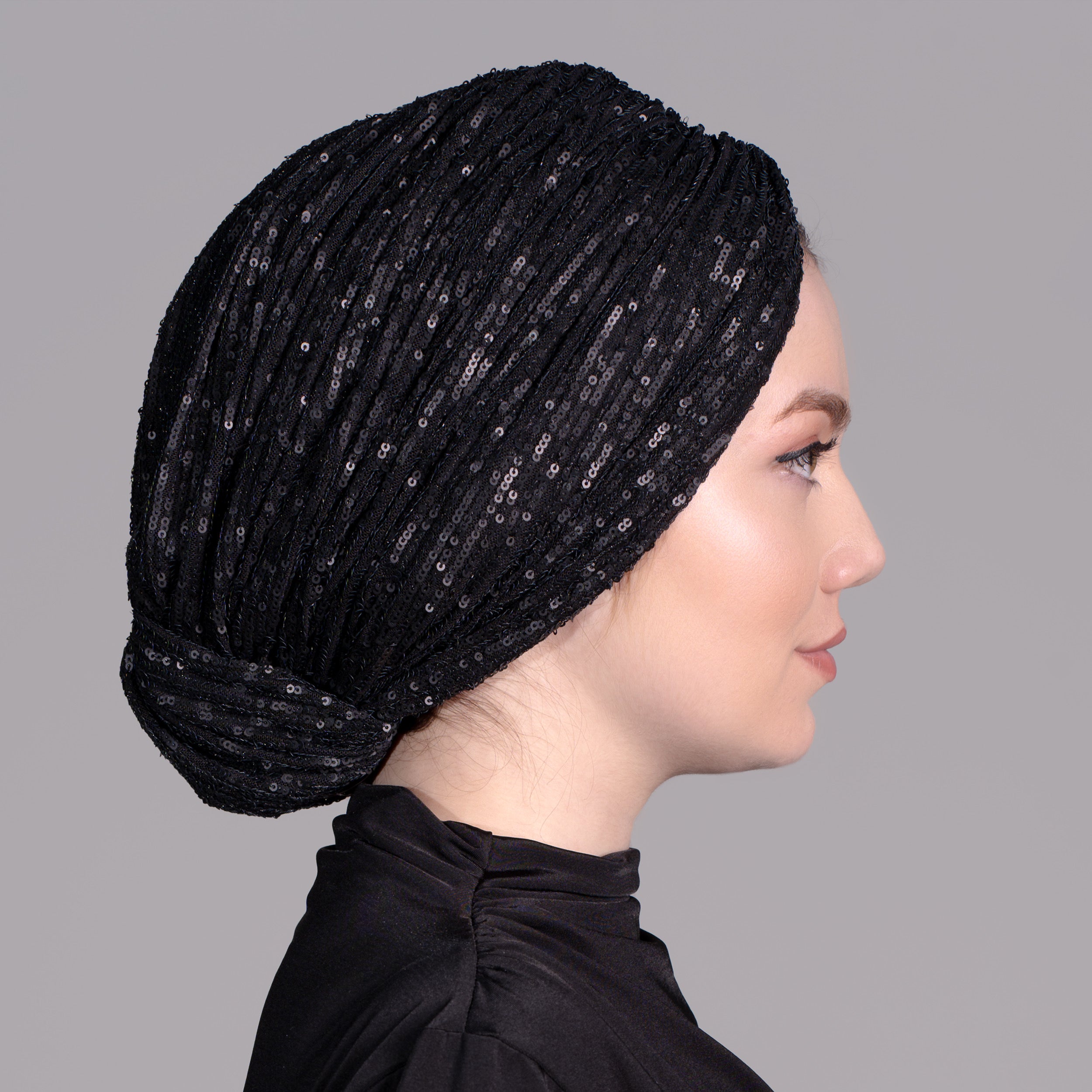 Beyrut Pul Payet Bone - Penye Astarlı - Kullanıma Hazır Bone - Siyah , Gold , Beyaz , Bordo , Lacivert - BitterColors