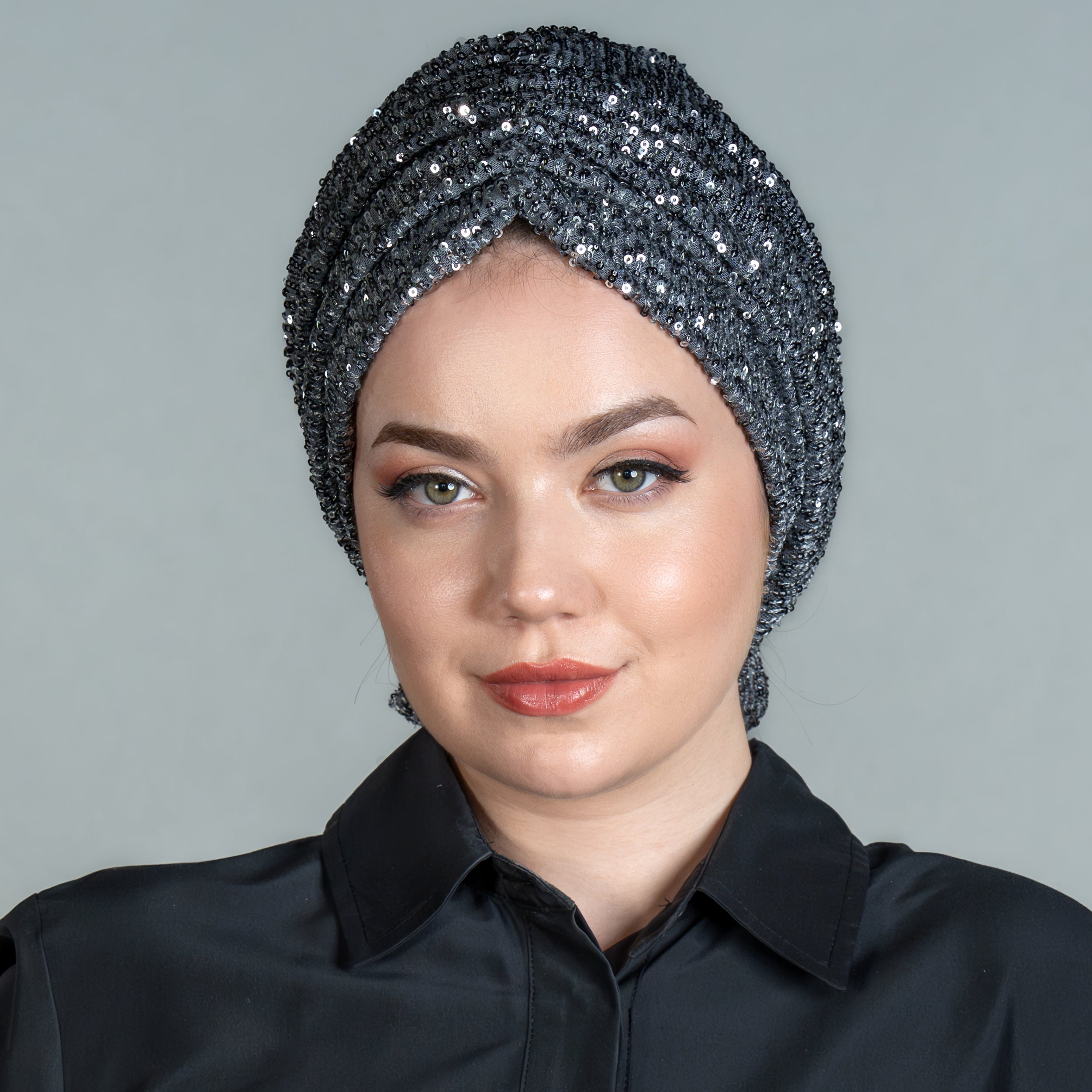 Beyrut Pul Payet Bone - Penye Astarlı - Kullanıma Hazır Bone - Siyah , Gold , Beyaz , Bordo , Lacivert - BitterColors