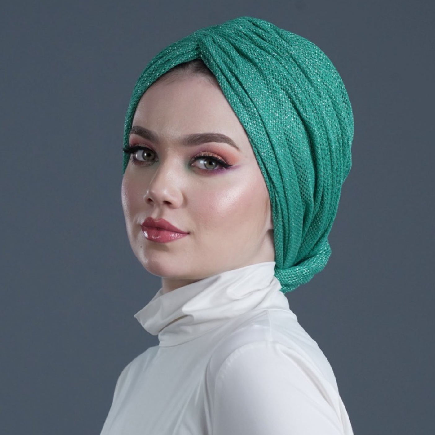 Beyrut Honeycomb Bone - Esnek Örme Kumaş - Yeşil, Lacivert Renk - BitterColors