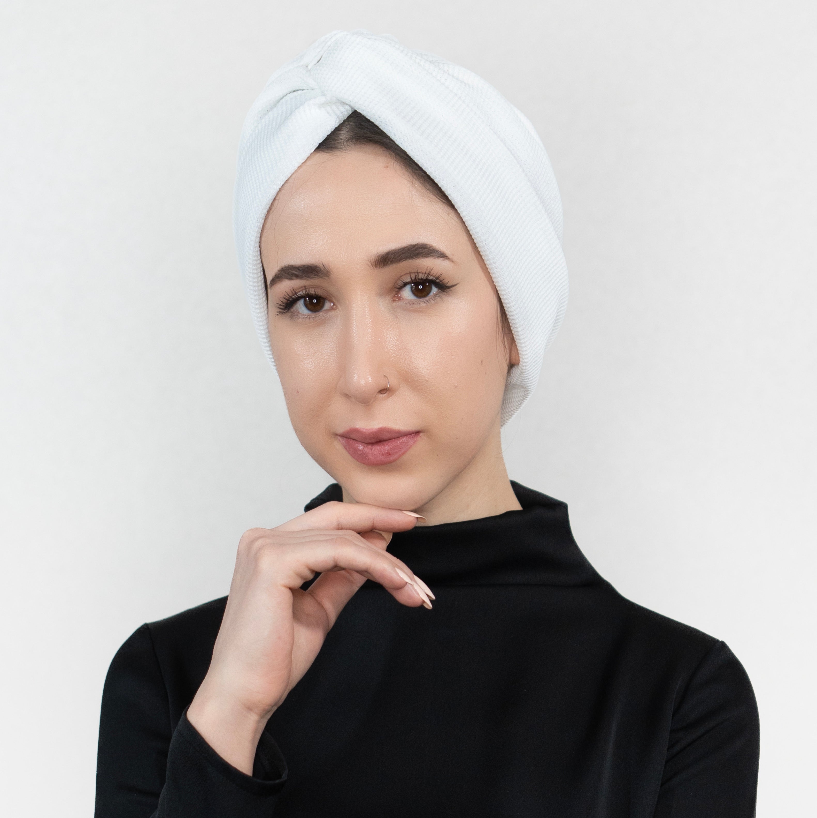 El Yapımı Günlük Bone - Çift Yönlü Kullanım - Esnek Örme Kumaş - Beyaz Renk - Comfy X - BitterColors