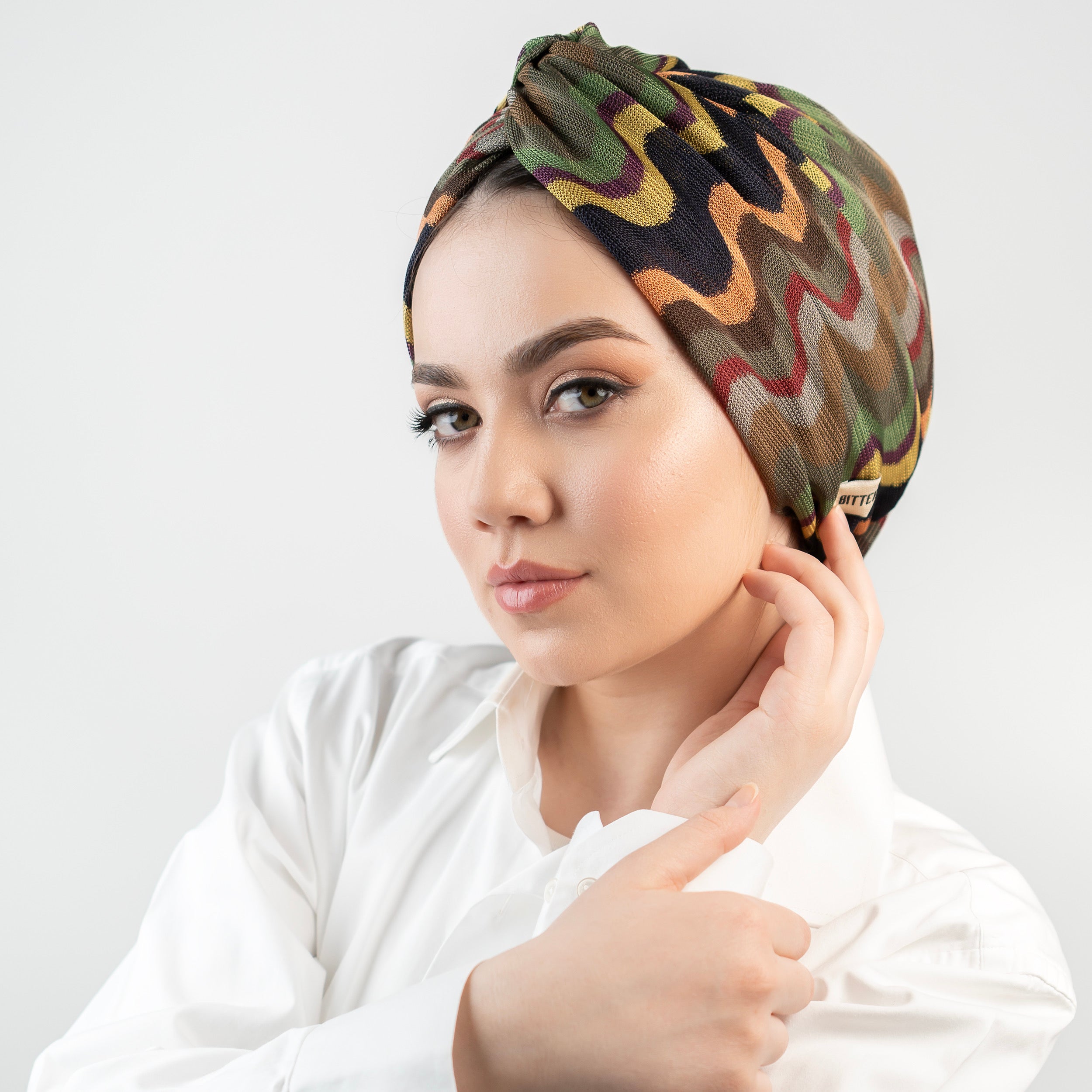 Burgulu Lemongrass Green Bone - Esnek Örme Kumaş - Çok Renkli - BitterColors