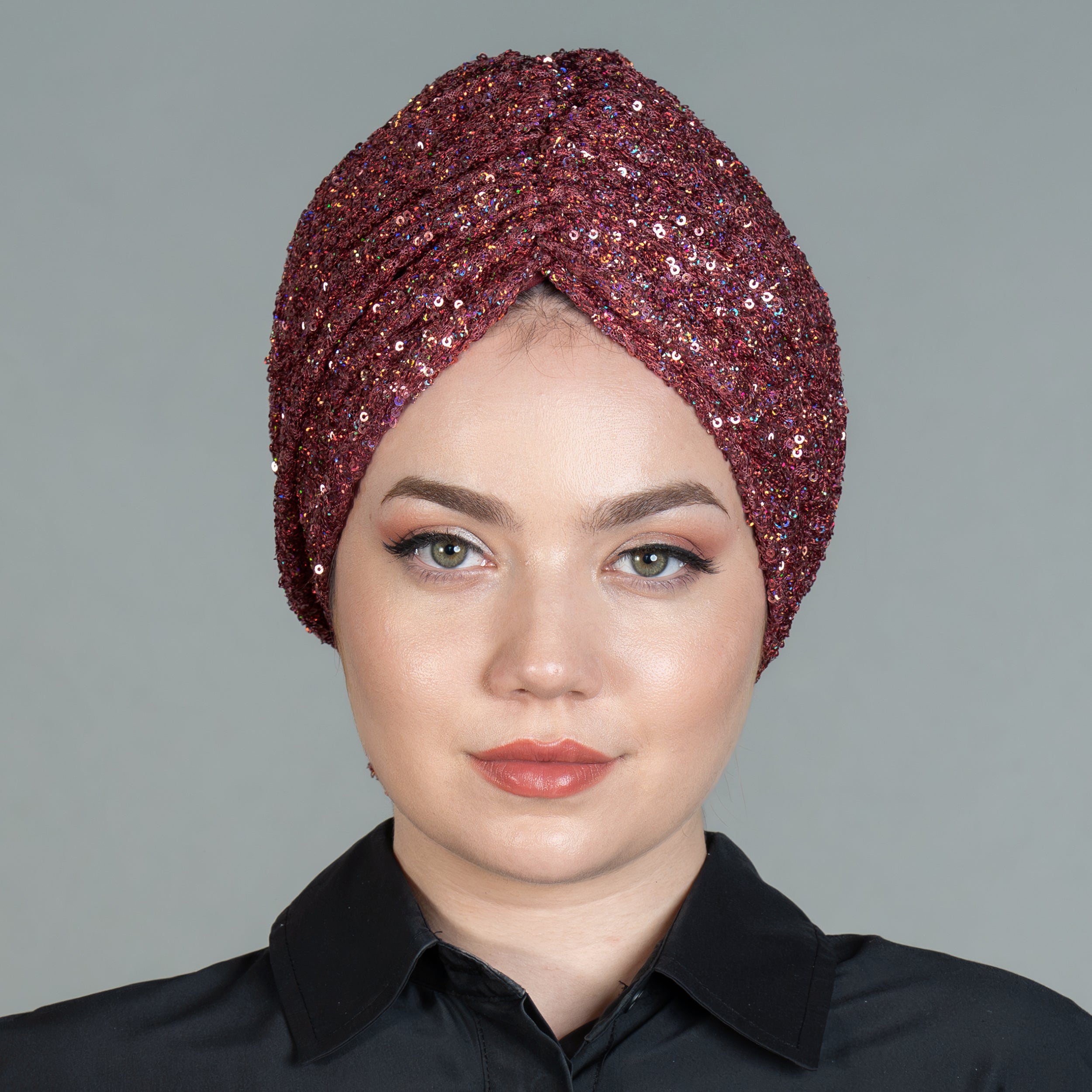 Beyrut Pul Payet Bone - Penye Astarlı - Kullanıma Hazır Bone - Siyah , Gold , Beyaz , Bordo , Lacivert - BitterColors