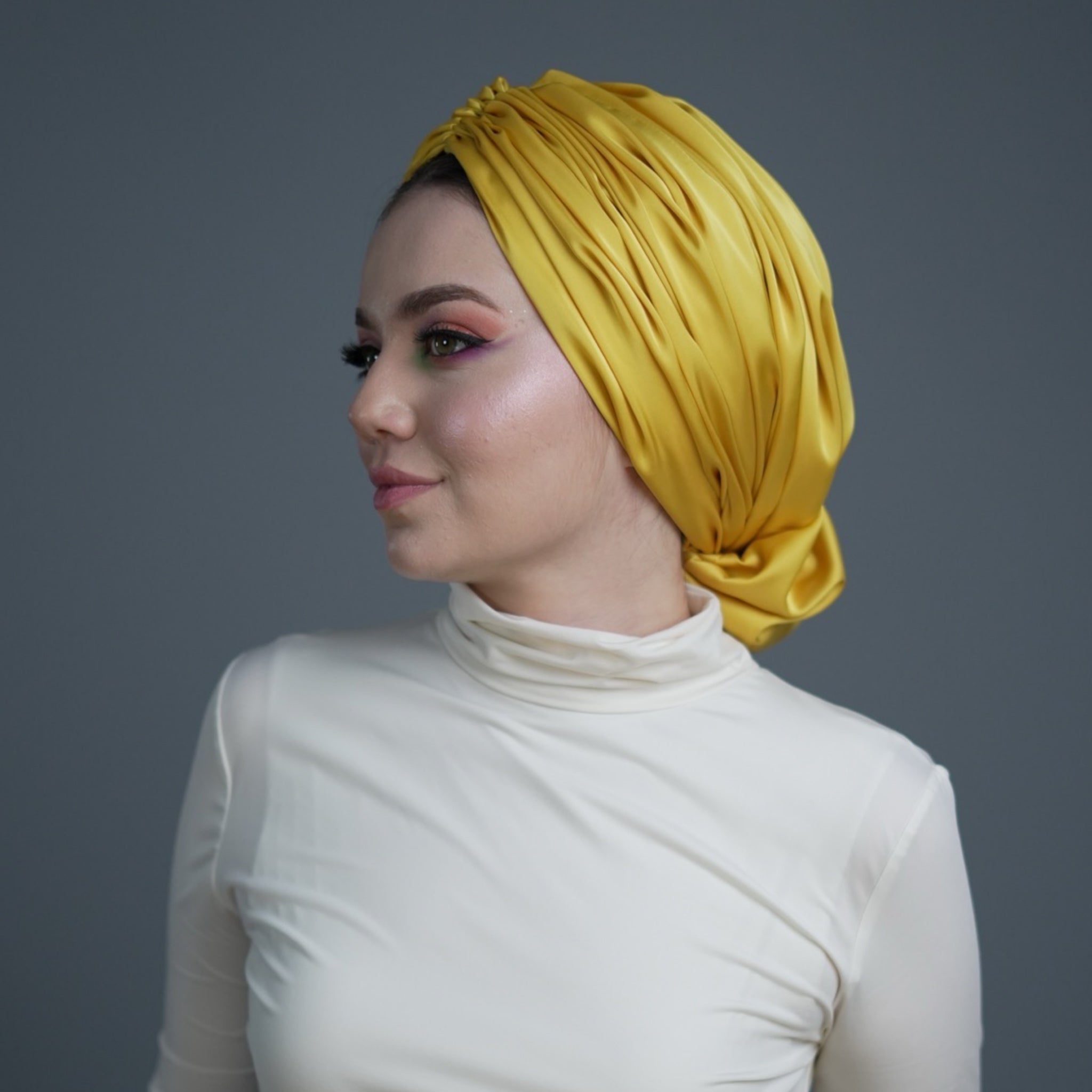 Abu Dabi Hazır Bone - Likralı Saten Kumaş - Siyah - BitterColors