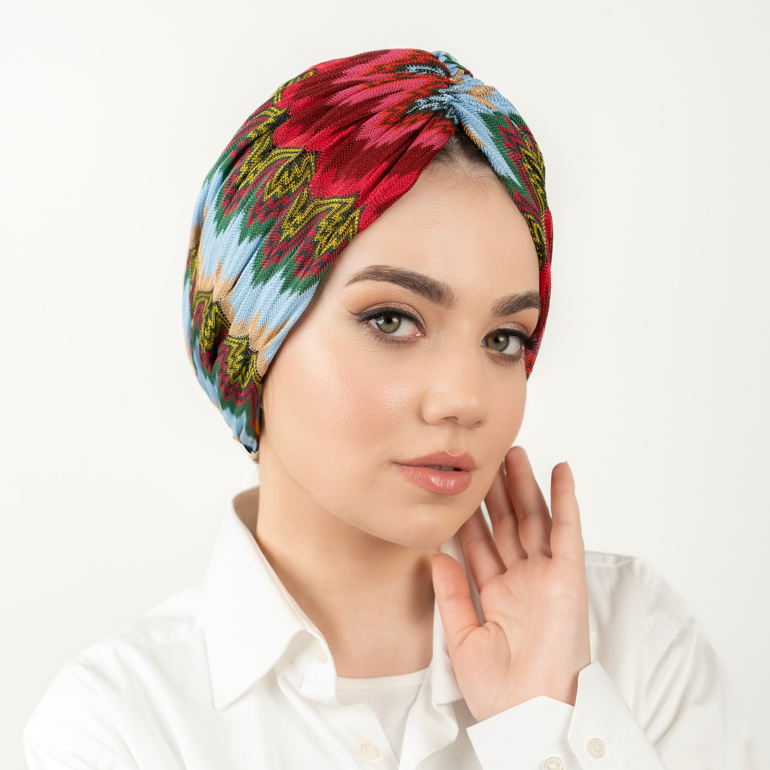 Büzgülü Bahar Bone - Esnek Triko Kumaş - Çok Renkli - BitterColors
