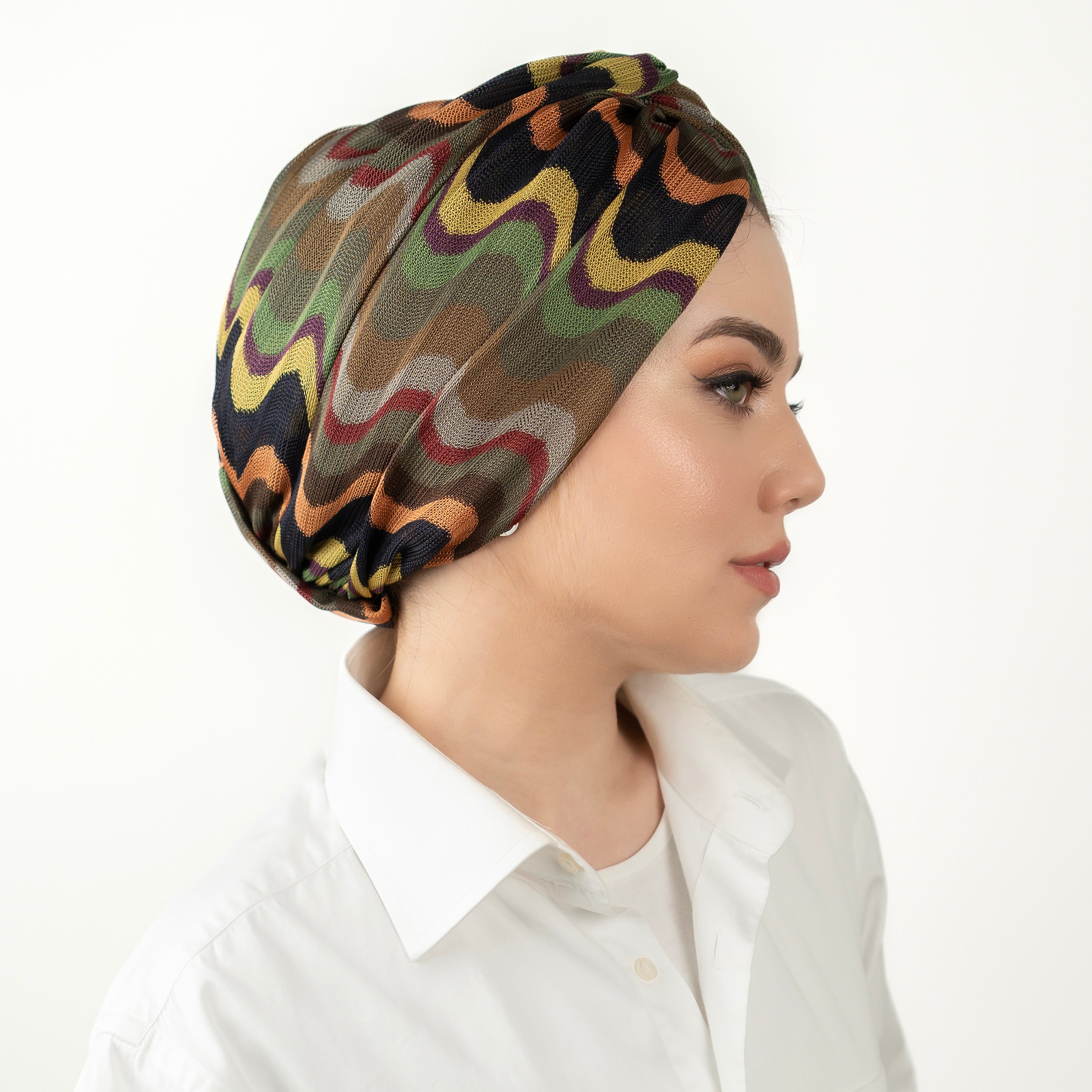 Burgulu Lemongrass Green Bone - Esnek Örme Kumaş - Çok Renkli - BitterColors