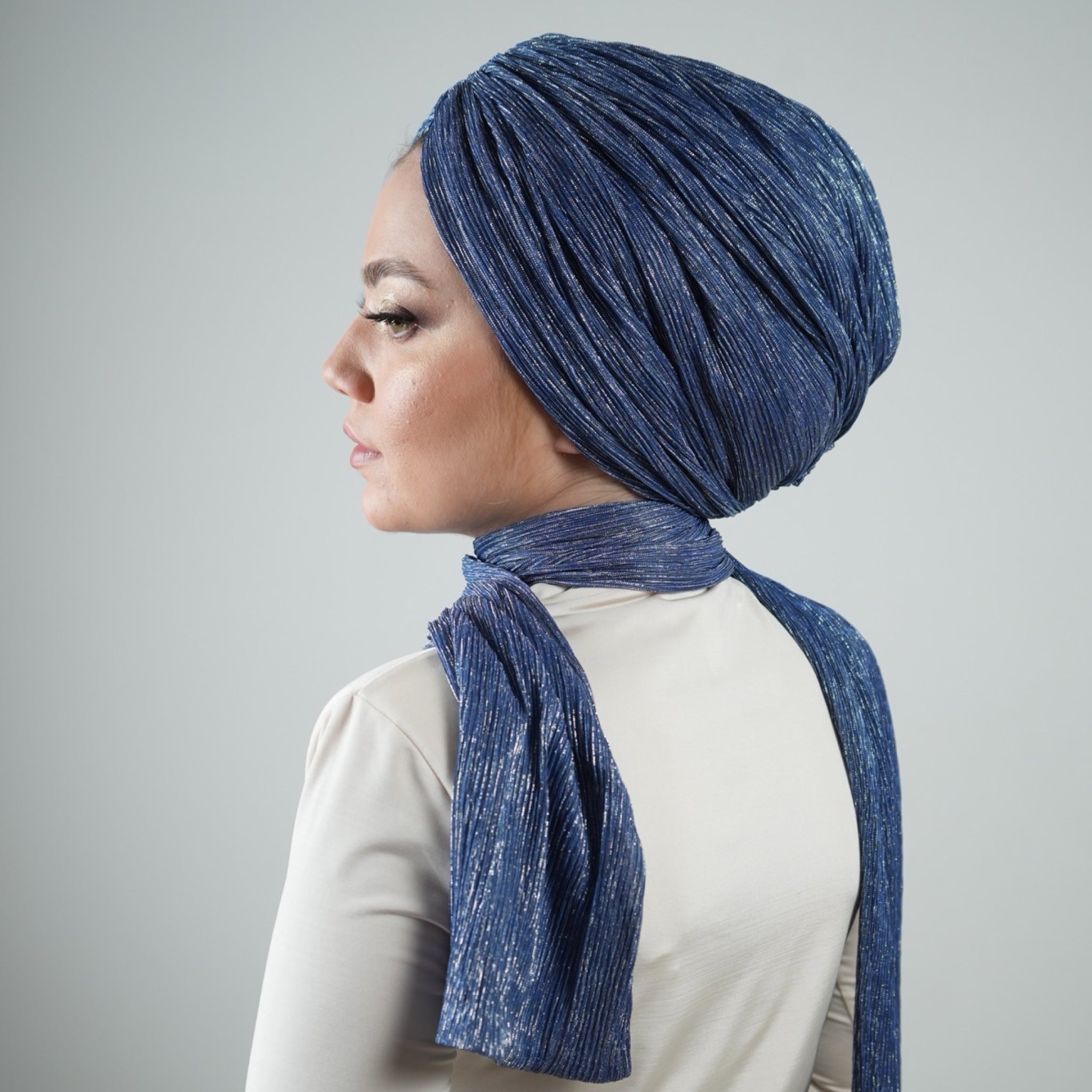 Glitter - Pırıltılı Fular - Kombinlenebilir - Hafif Esnek Kumaş - Su Yeşili - BitterColors