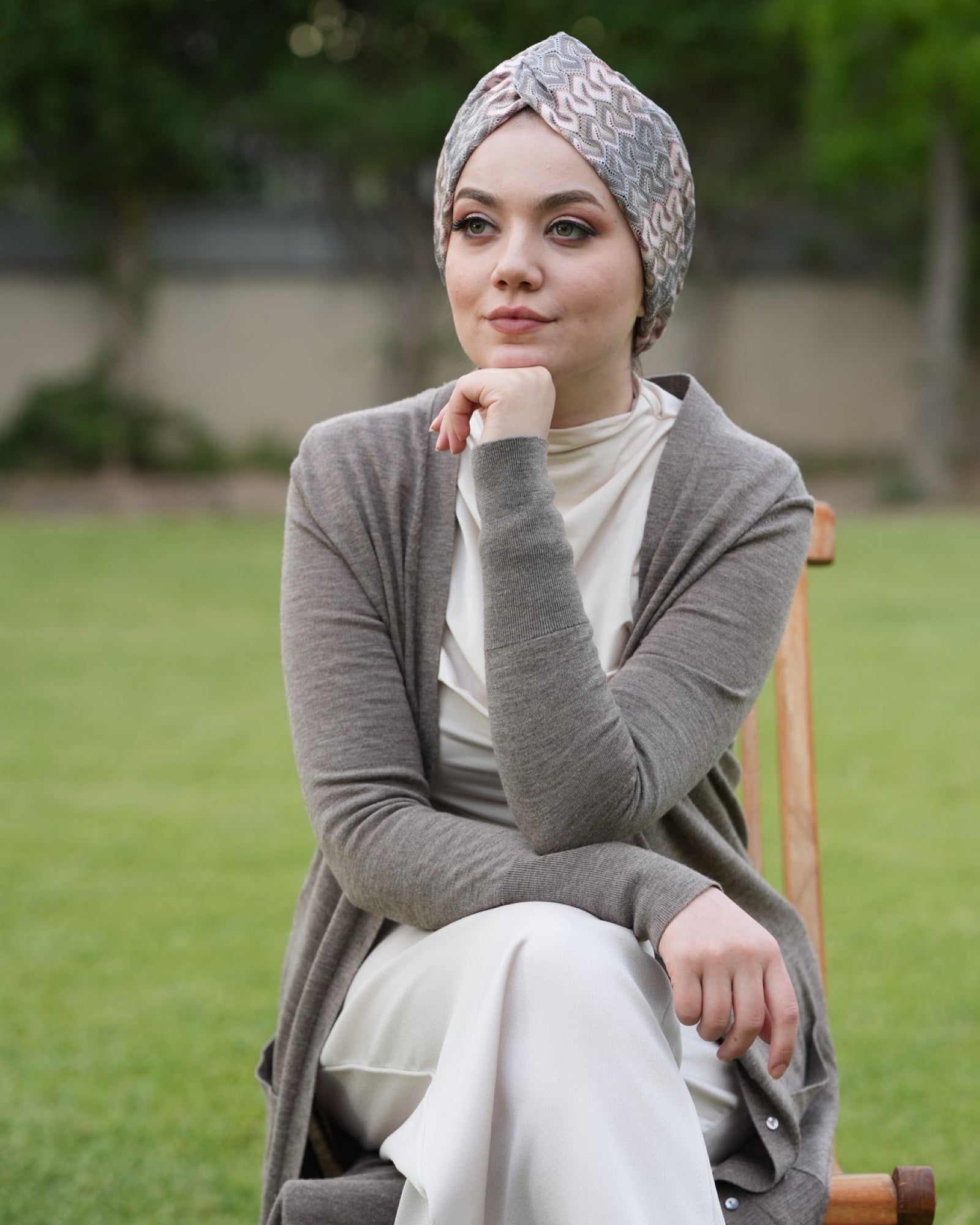 Twisted Nova Pink - Burgulu - Pembe, Gri, Vizon Renkli - Triko Kumaş - BitterColors