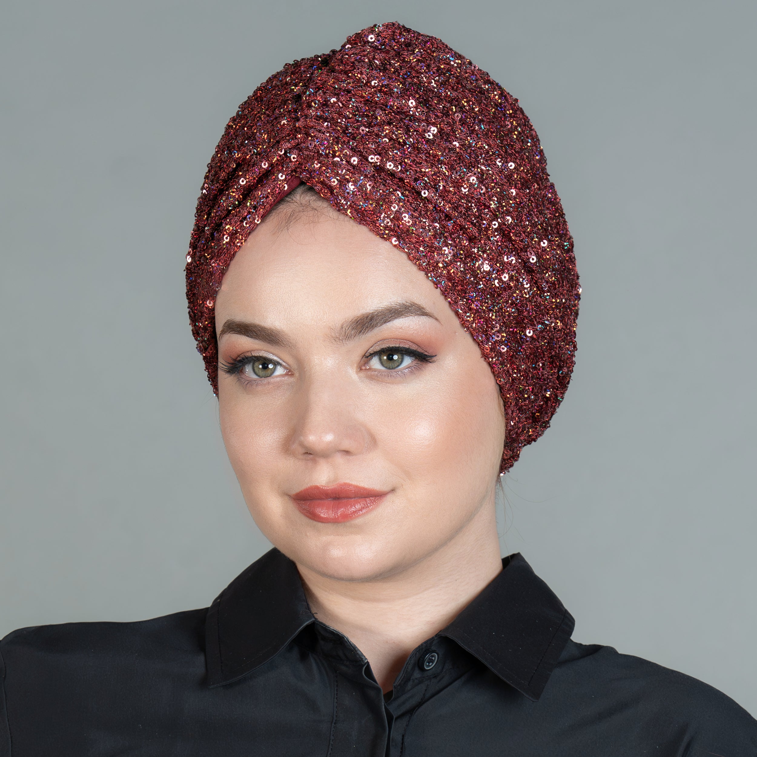 Beyrut Pul Payet Bone - Penye Astarlı - Kullanıma Hazır Bone - Siyah , Gold , Beyaz , Bordo , Lacivert - BitterColors