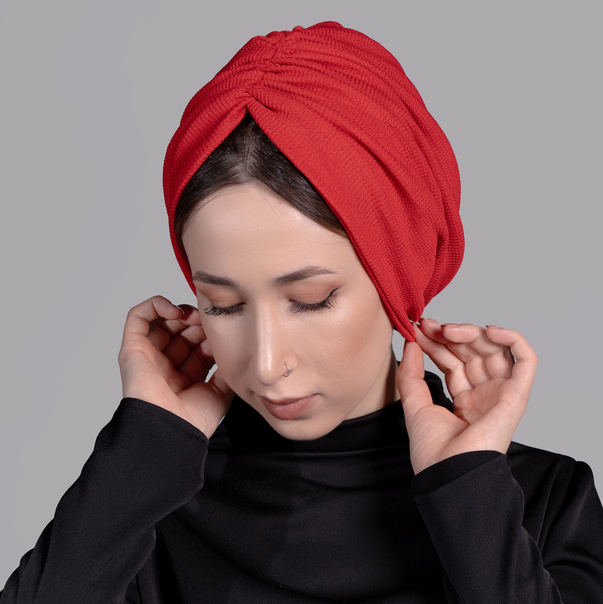 Büzgülü Bone - Çift Taraflı - Esnek Kumaş - Kırımızı Renk - Bitter Comfy Red - BitterColors