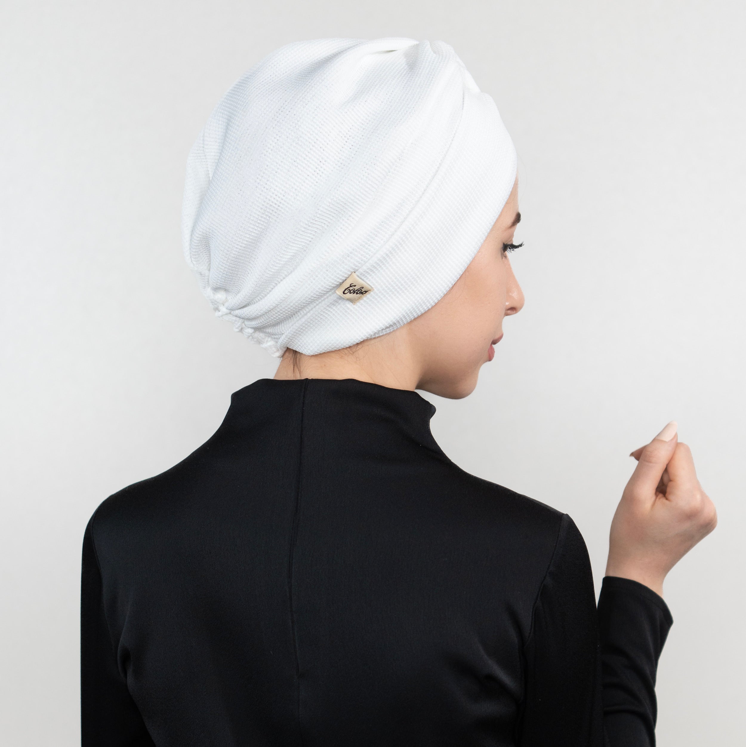 El Yapımı Günlük Bone - Çift Yönlü Kullanım - Esnek Örme Kumaş - Beyaz Renk - Comfy X - BitterColors