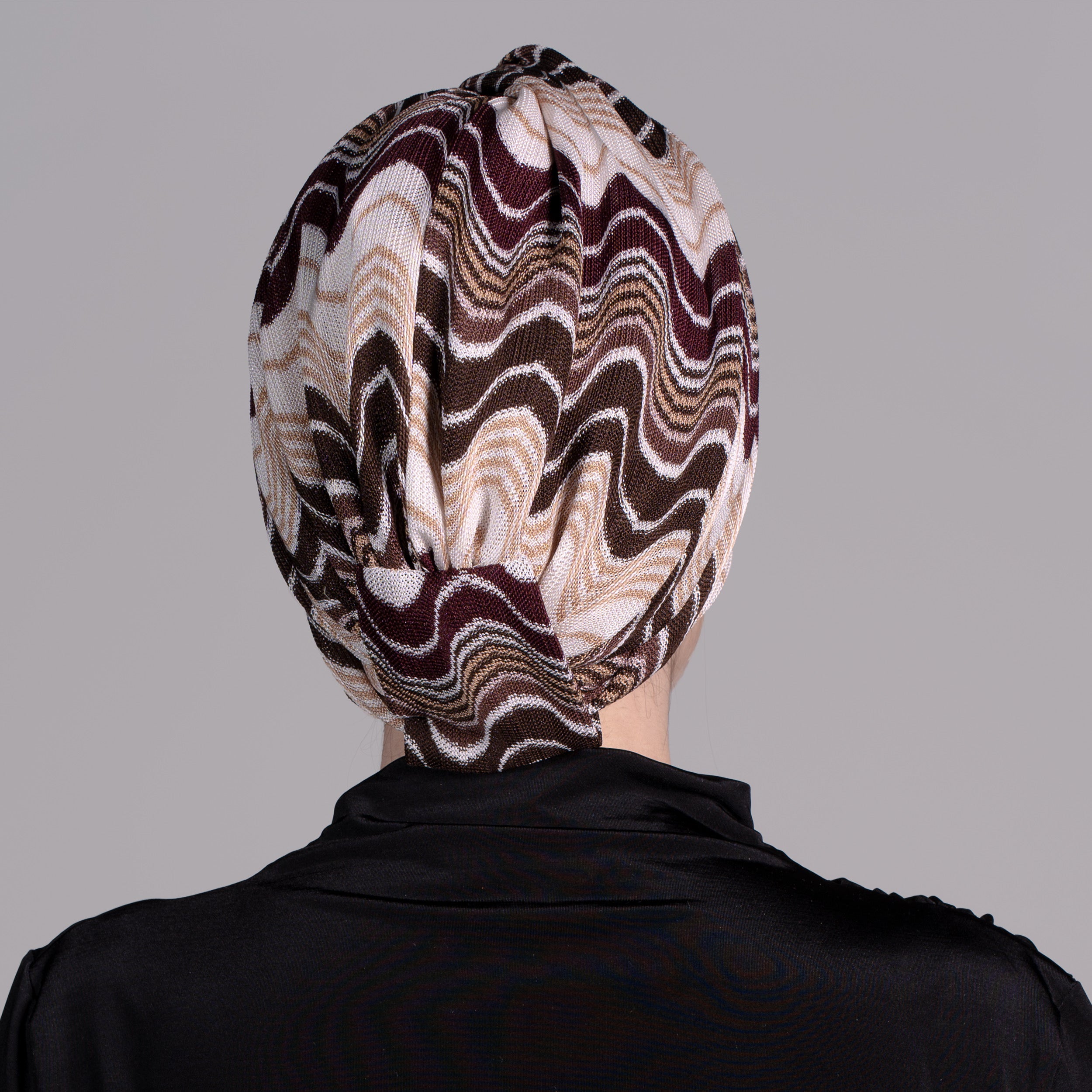 Dalgalı Desen Burgulu Bone - Esnek Triko Kumaş - Çok Renkli - Twisted Wavy Bone - BitterColors