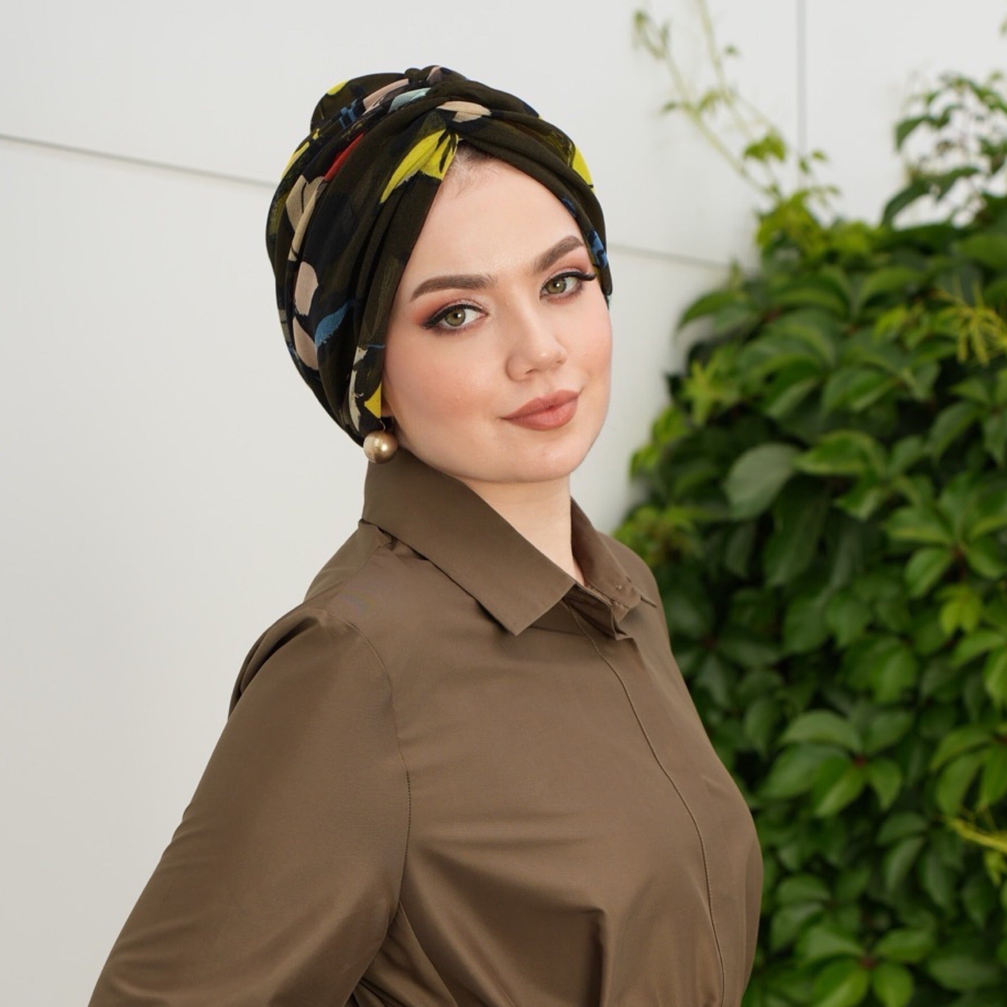 Bitter Flower Bone - Büzgülü - Çiçek Desenli - Çok Renkli - Esnek Tül Kumaş - BitterColors