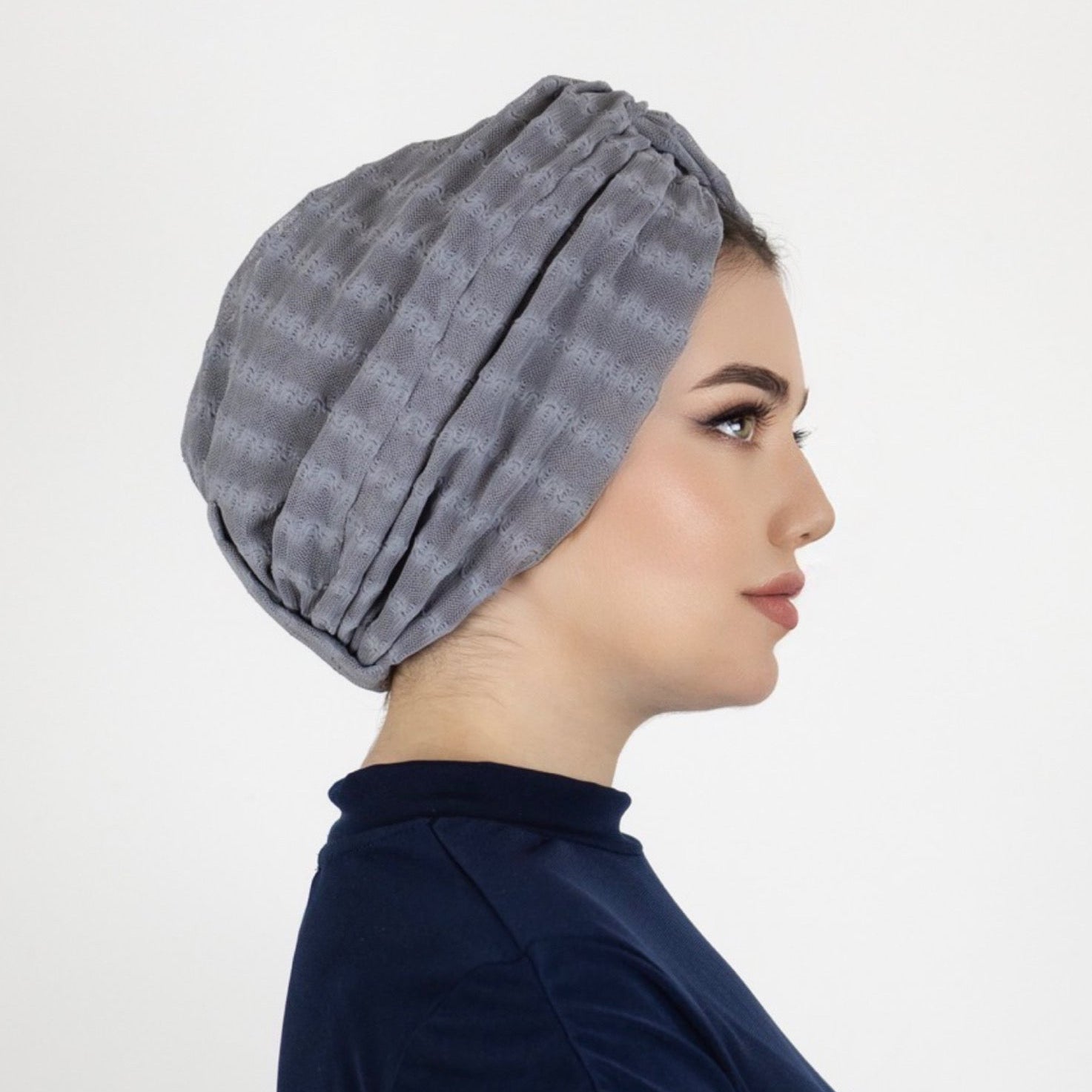 Betulle Çift Kat Tüllü Bone - Burgulu - Gri Renk - BitterColors