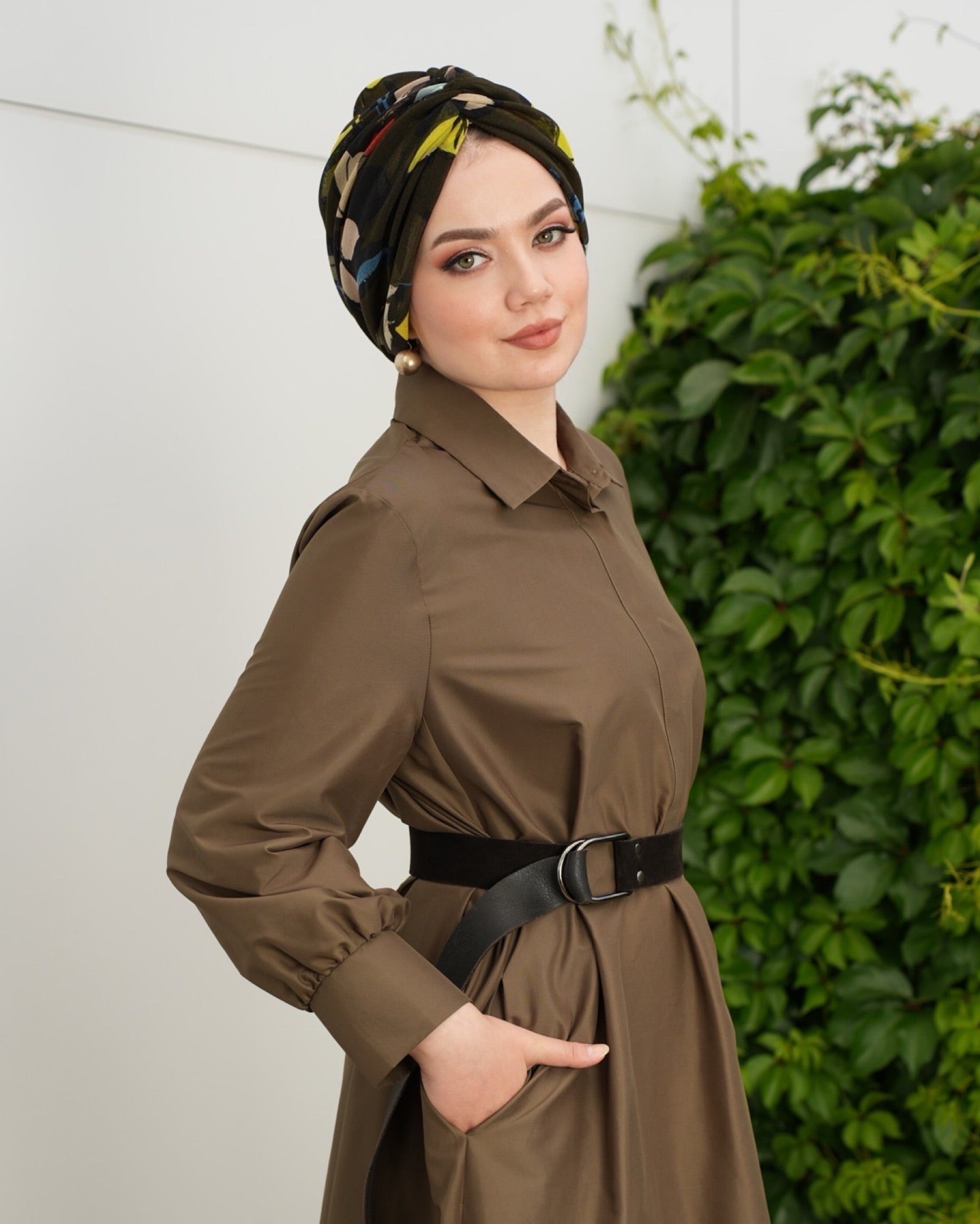 Bitter Flower Bone - Büzgülü - Çiçek Desenli - Çok Renkli - Esnek Tül Kumaş - BitterColors