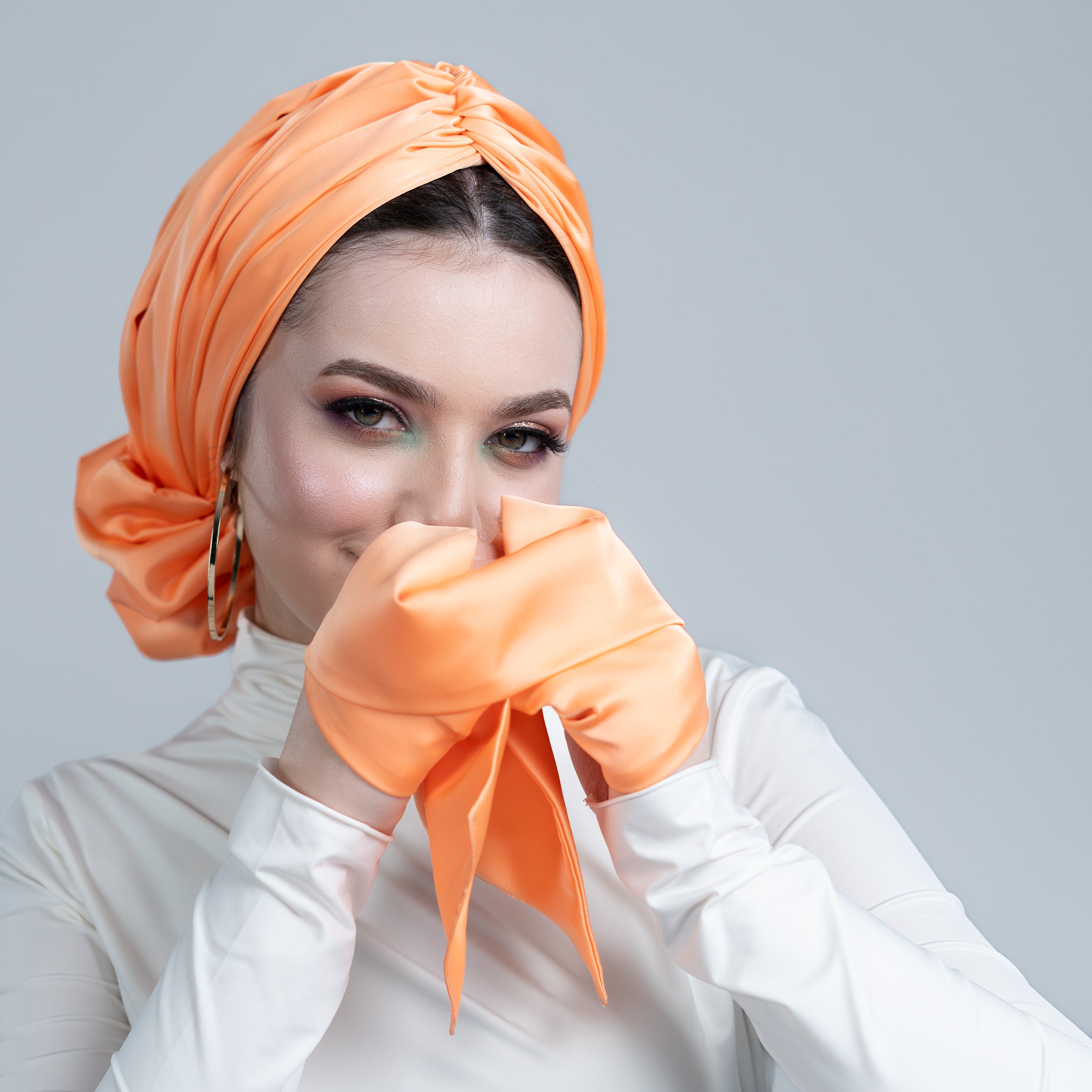 İpek Saten Fular - Boyun Atkısı - Şal - Bitter Colors