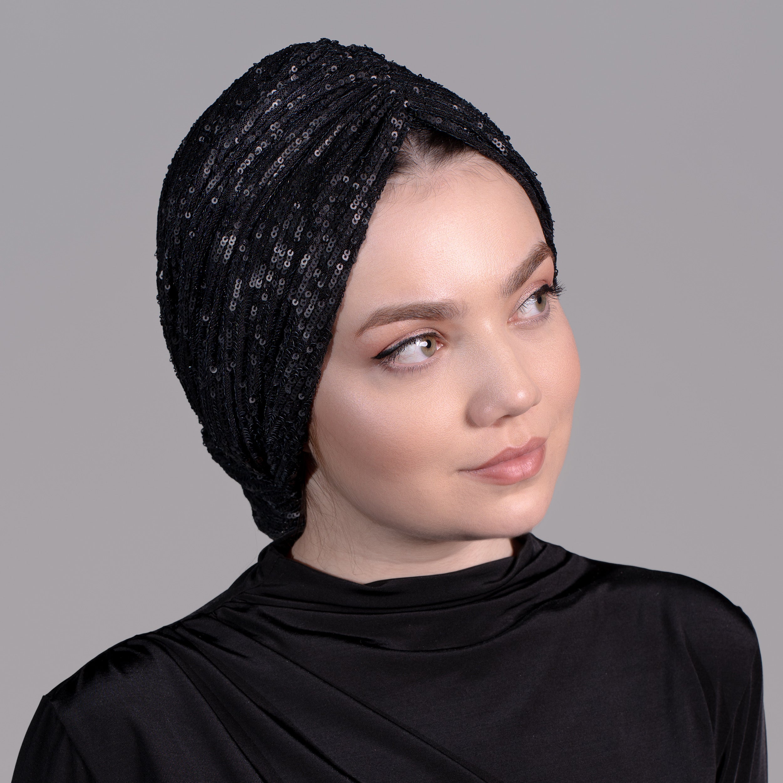 Beyrut Pul Payet Bone - Penye Astarlı - Kullanıma Hazır Bone - Siyah , Gold , Beyaz , Bordo , Lacivert - BitterColors
