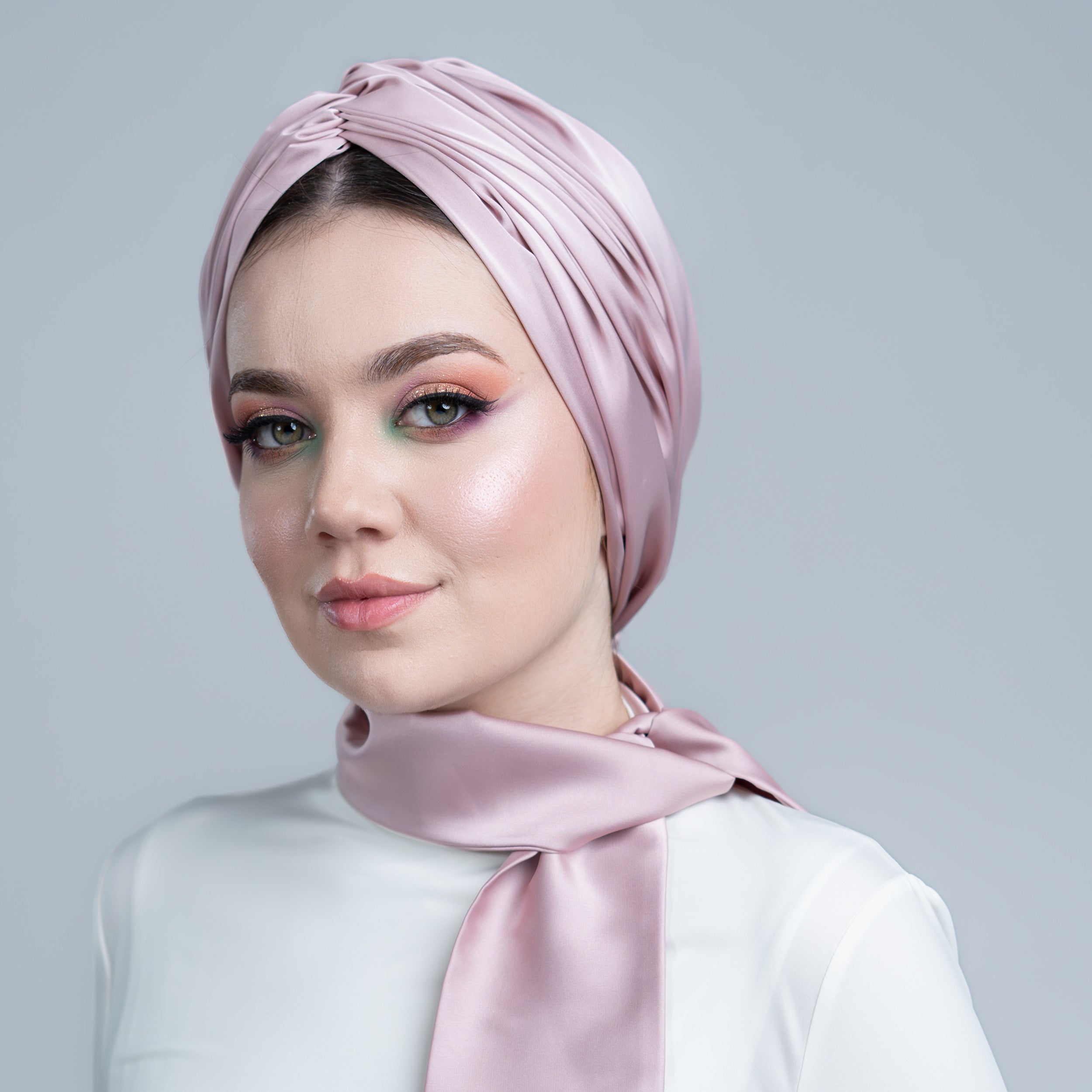 İpek Saten Fular - Boyun Atkısı - Şal - Bitter Colors