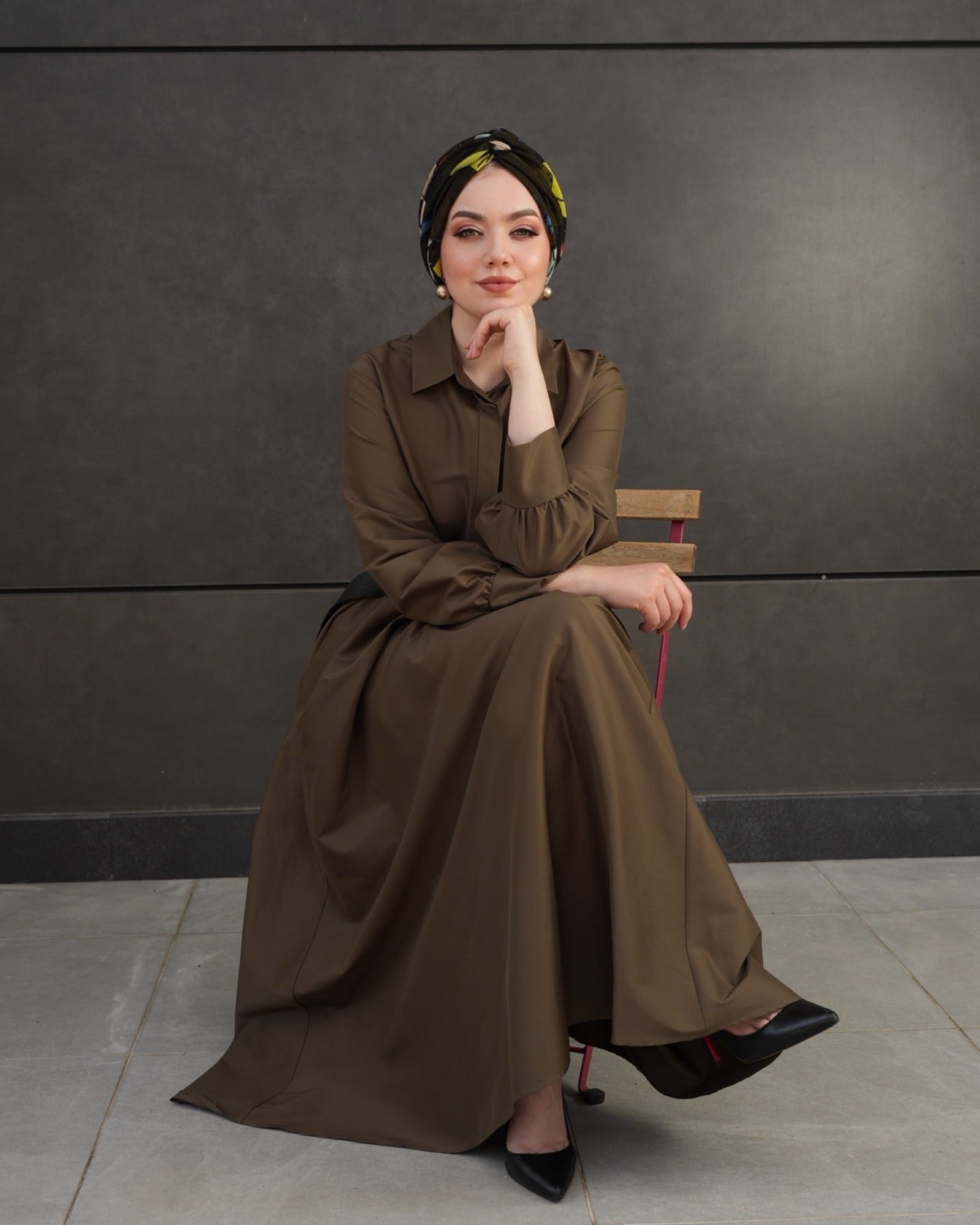 Bitter Flower Bone - Büzgülü - Çiçek Desenli - Çok Renkli - Esnek Tül Kumaş - BitterColors