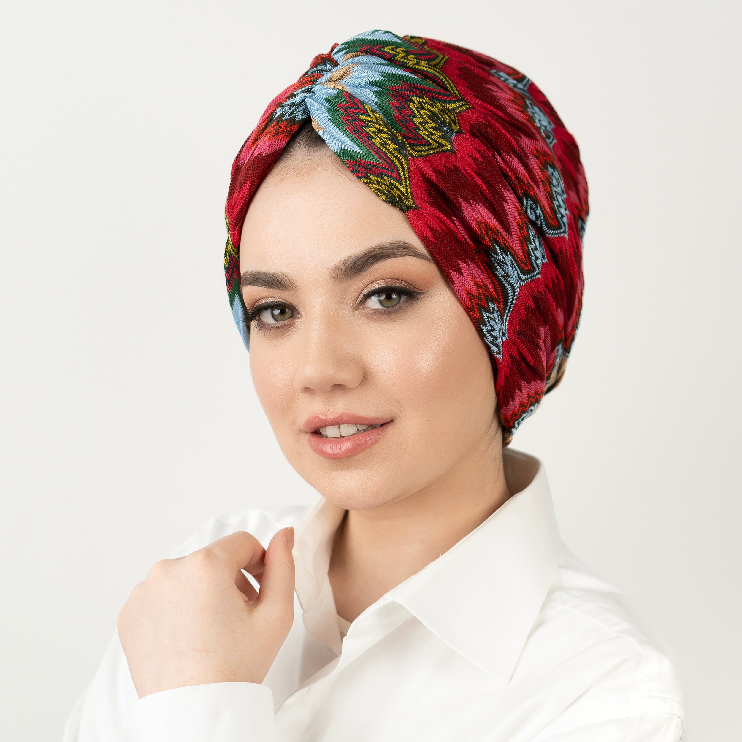 Büzgülü Bahar Bone - Esnek Triko Kumaş - Çok Renkli - BitterColors