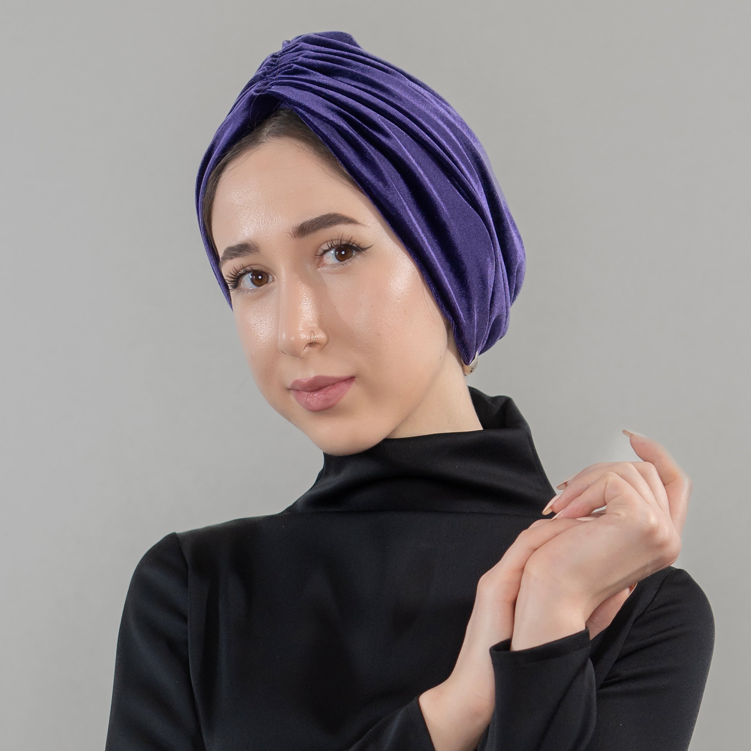 Bitter Kadife Büzgülü Bone - Esnek Kadife Kumaş - Çift Taraflı - BitterColors