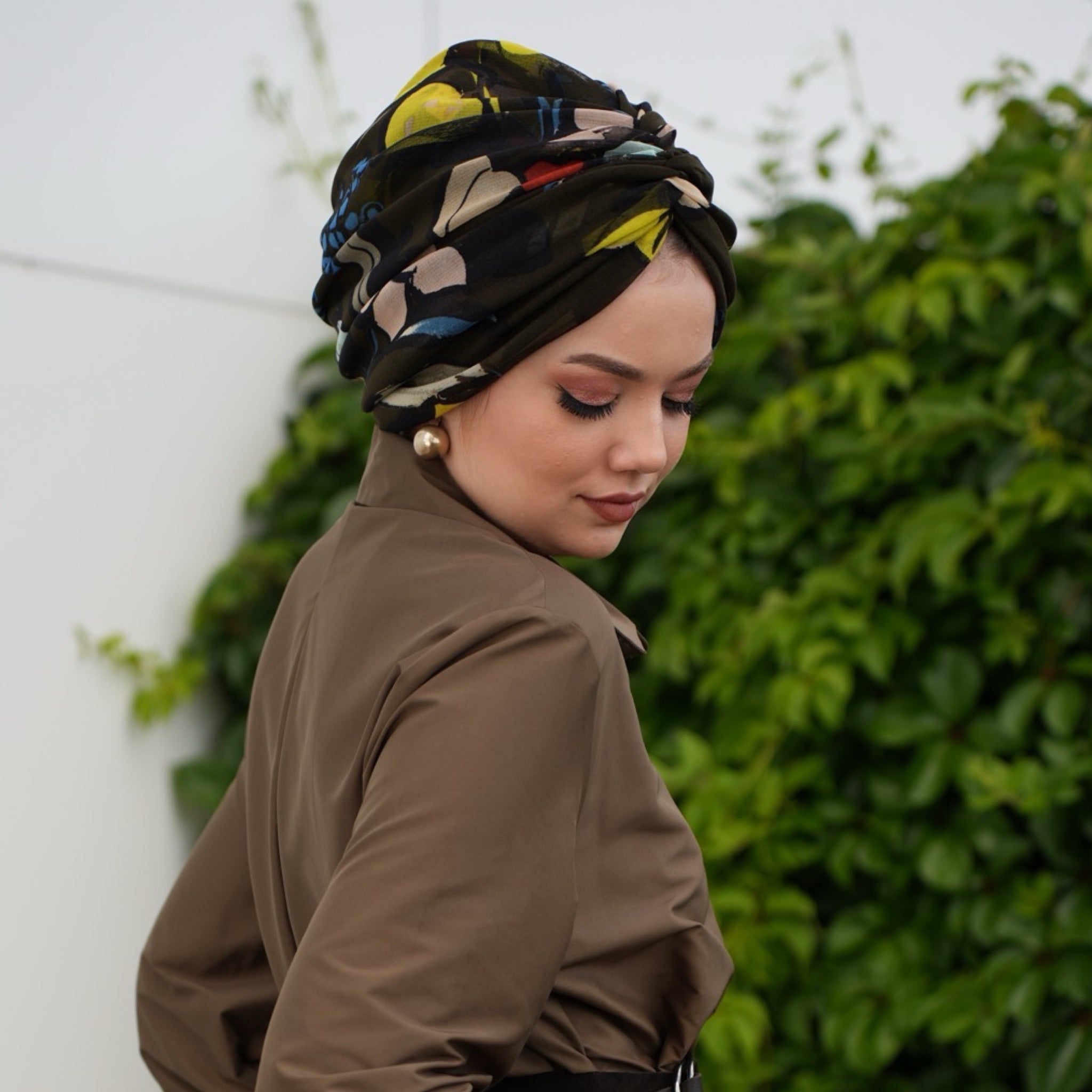 Bitter Flower Bone - Büzgülü - Çiçek Desenli - Çok Renkli - Esnek Tül Kumaş - BitterColors