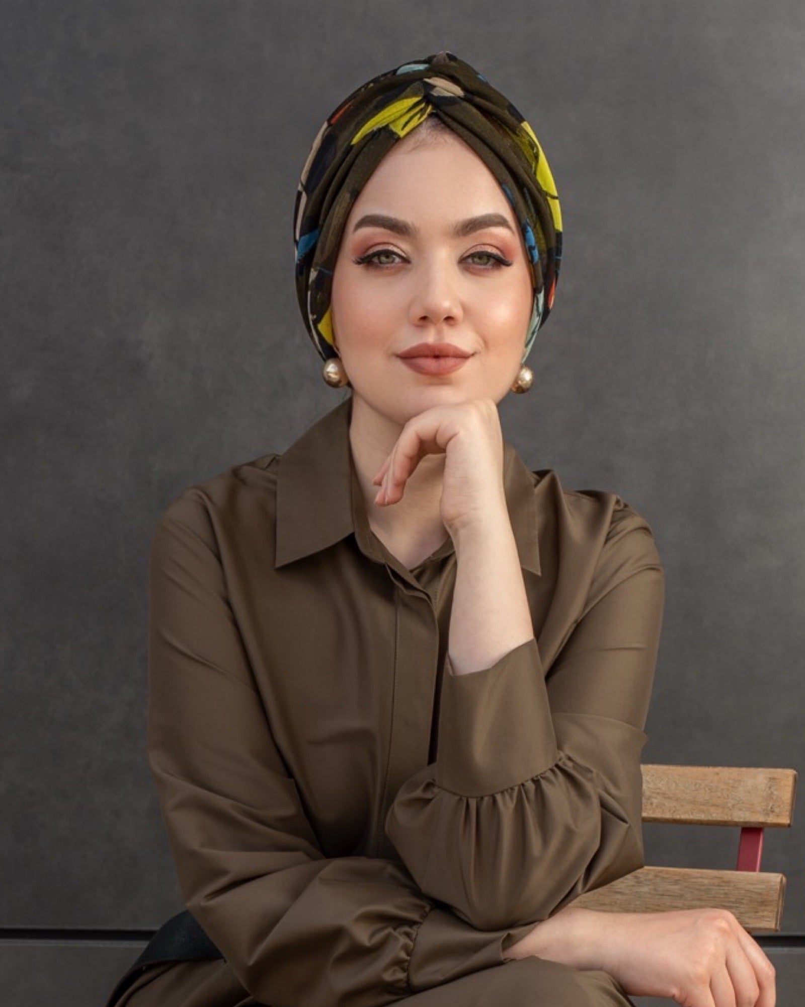 Bitter Flower Bone - Büzgülü - Çiçek Desenli - Çok Renkli - Esnek Tül Kumaş - BitterColors