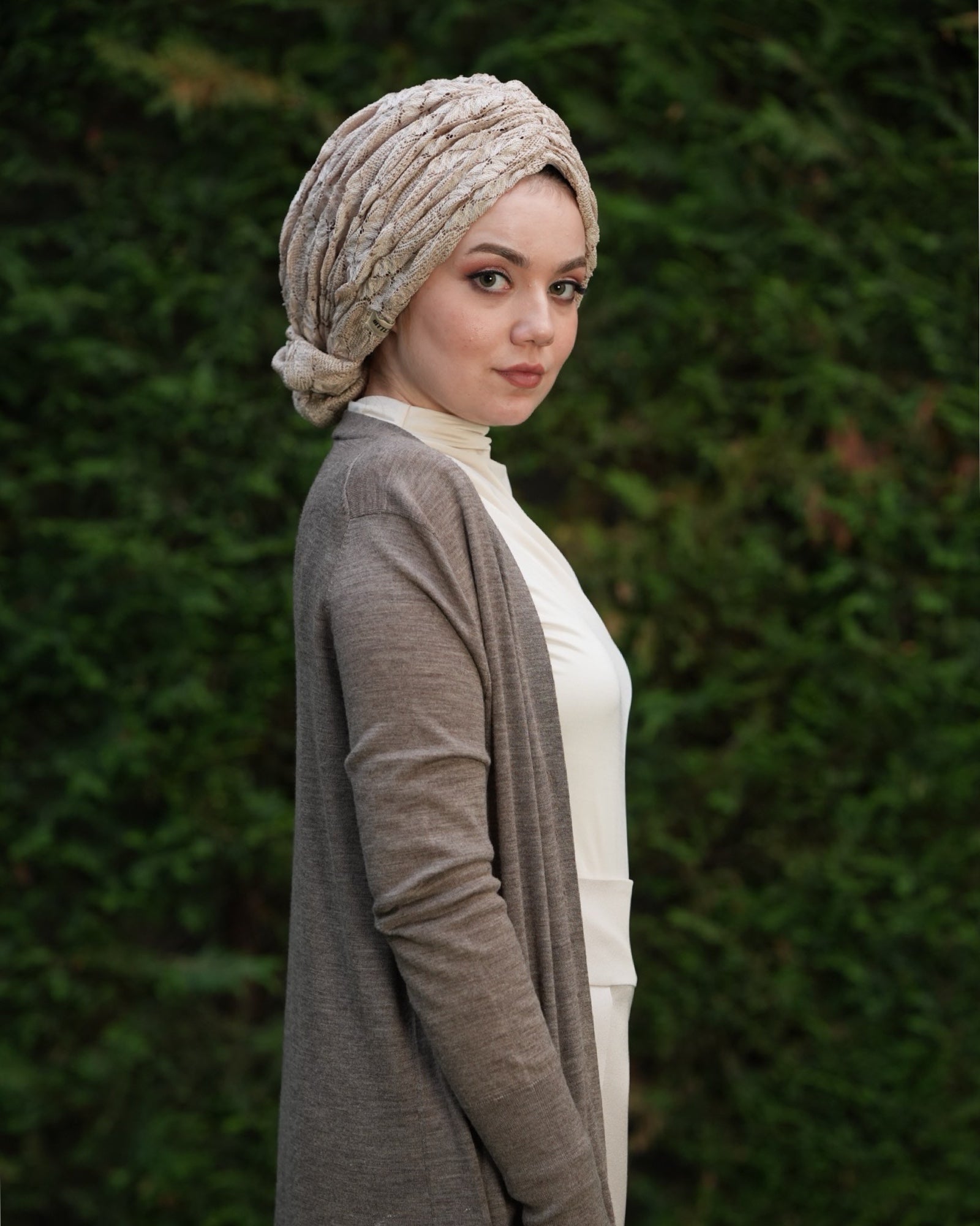 Beyrut Aura Bone - Triko Kumaş - Penye Astarlı - Krem Renkli - BitterColors