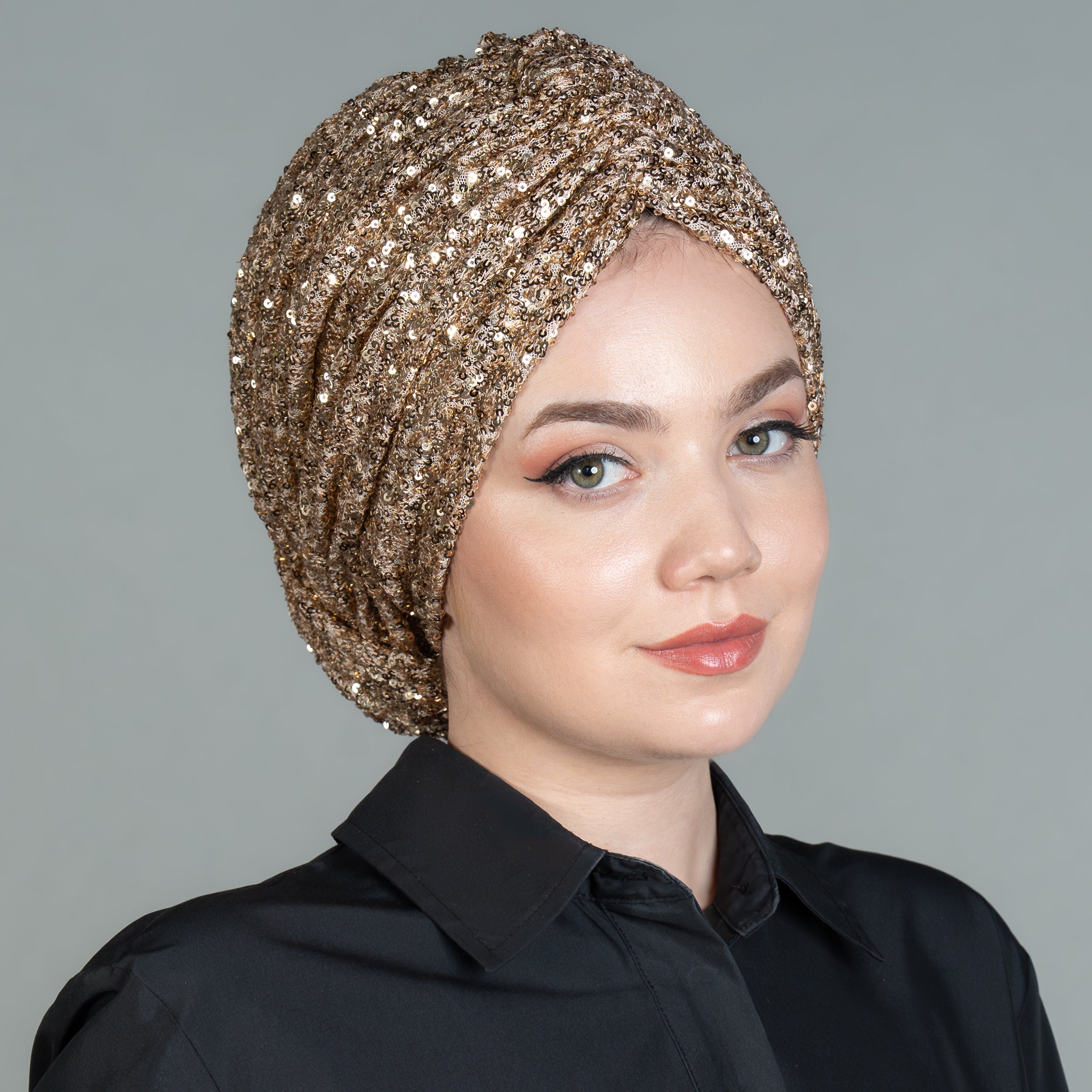 Beyrut Pul Payet Bone - Penye Astarlı - Kullanıma Hazır Bone - Siyah , Gold , Beyaz , Bordo , Lacivert - BitterColors