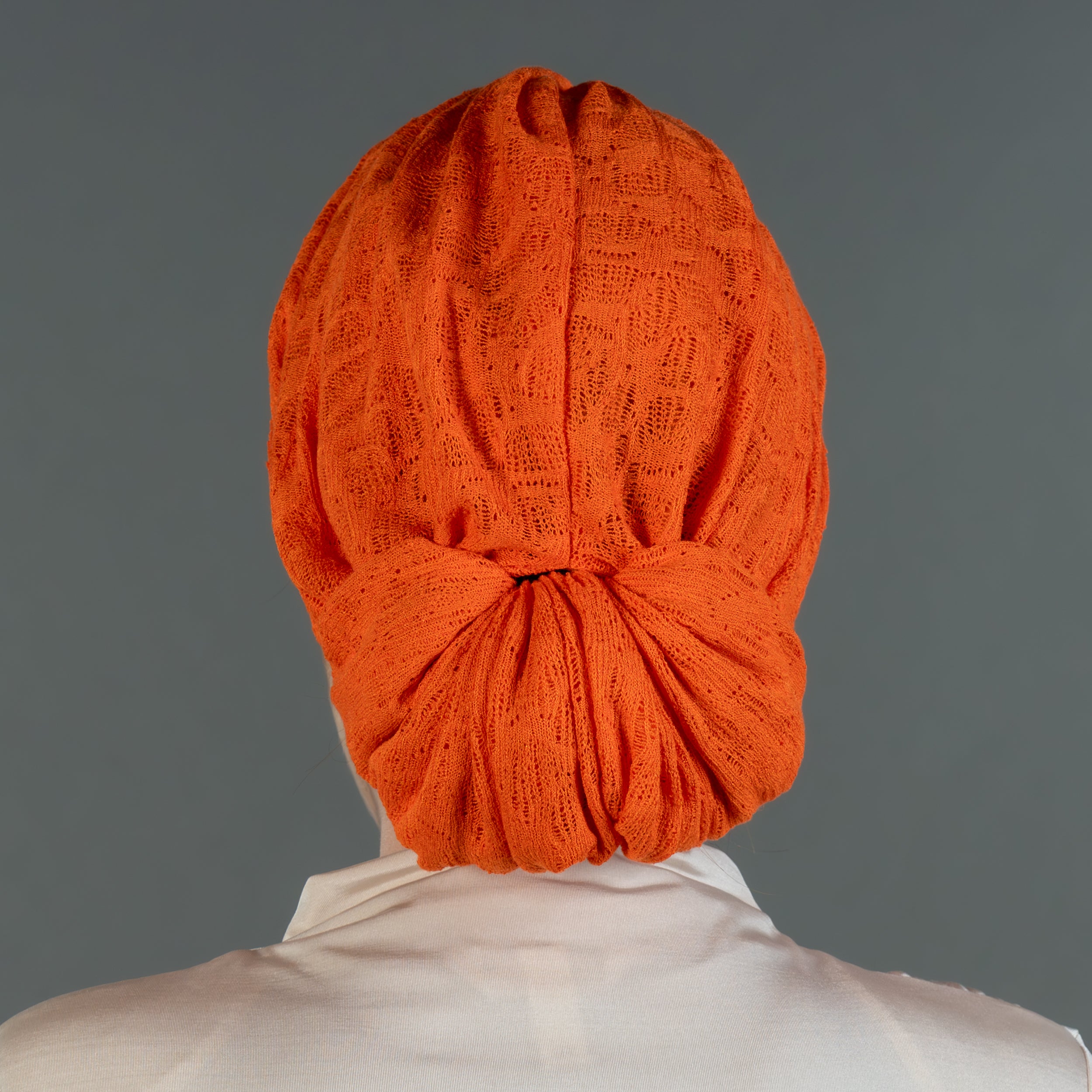 Beyrut Knitty Bone - Esnek Triko Kumaş - Kullanıma Hazır Bone - Turuncu-Yeşil Renkli - BitterColors