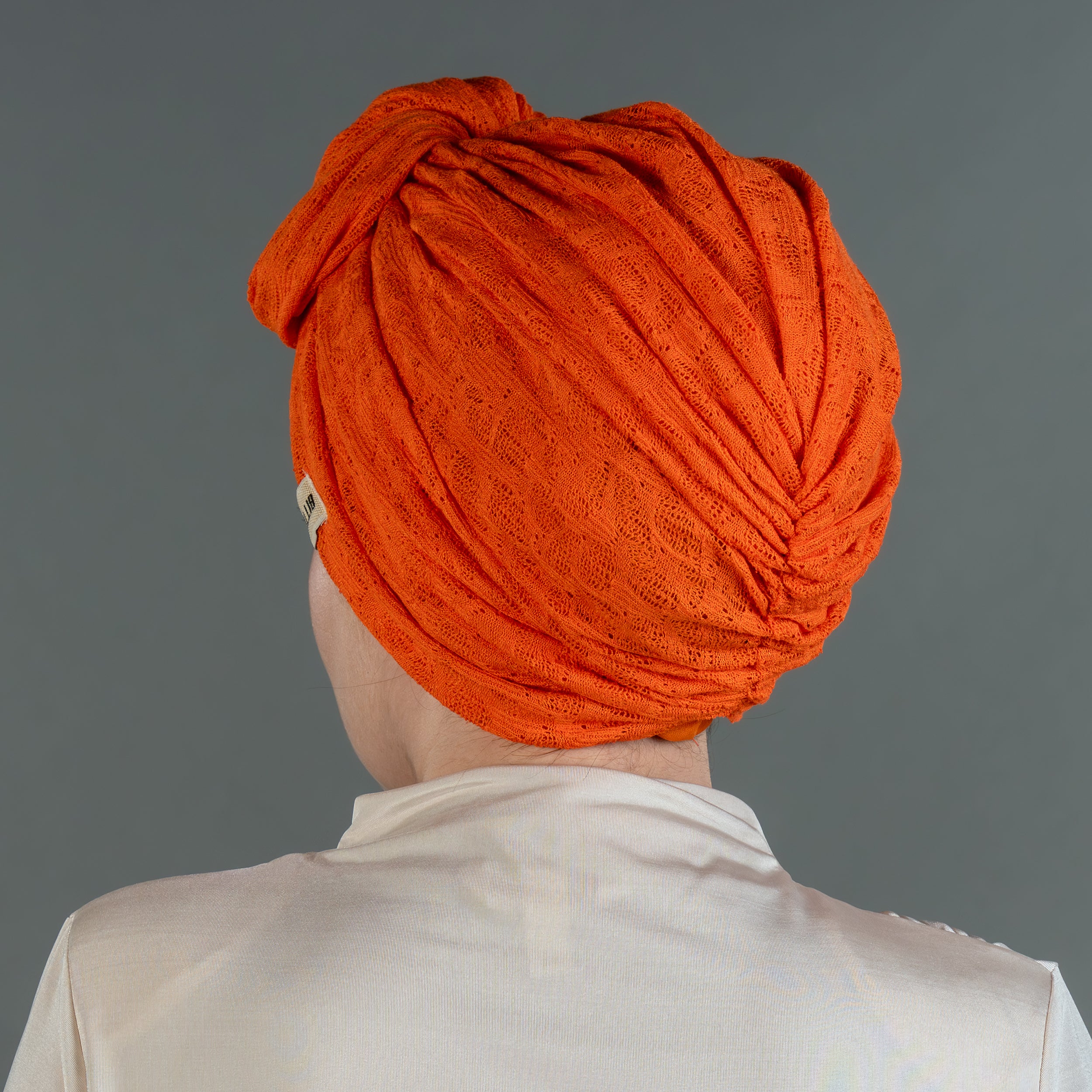 Beyrut Knitty Bone - Esnek Triko Kumaş - Kullanıma Hazır Bone - Turuncu-Yeşil Renkli - BitterColors