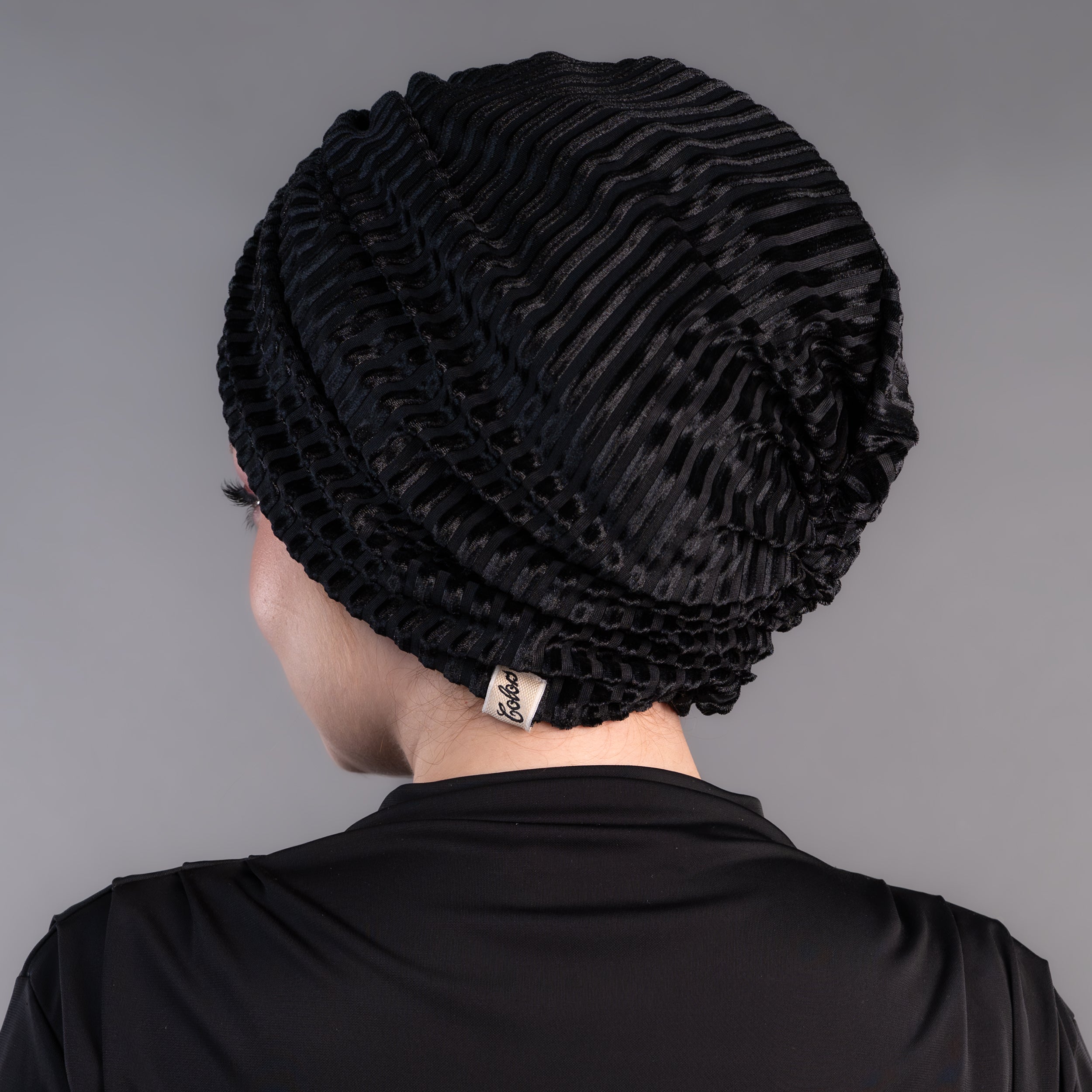 Bitter Çizgili Kadife Bone - Esnek Kadife Kumaş - Siyah Renkli - Bitter Colors