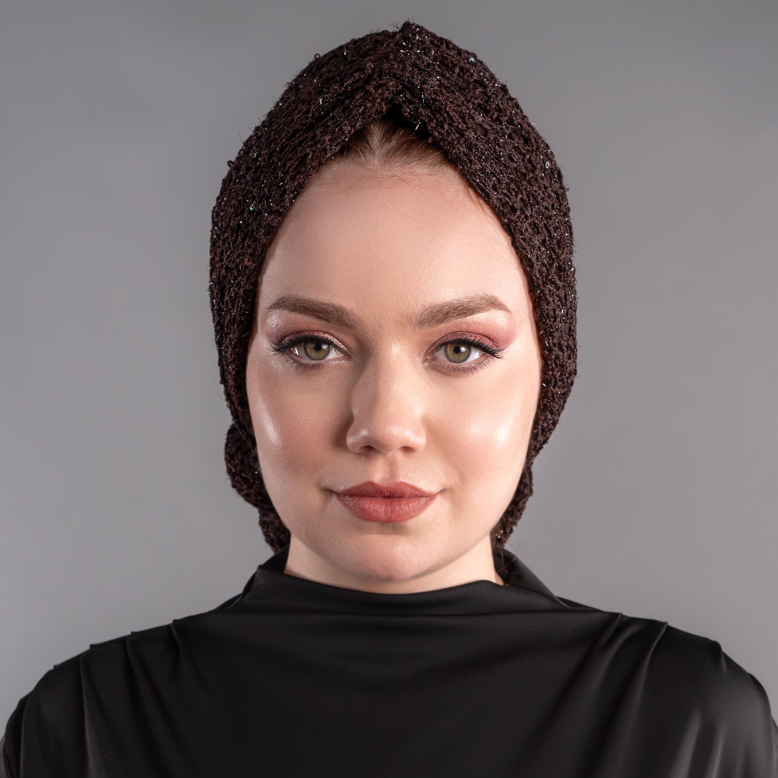 Beyrut Simli Dantel Bone - Penye Astarlı - Kullanıma Hazır Bone - Bordo Renkli - Acı Kahve - BitterColors