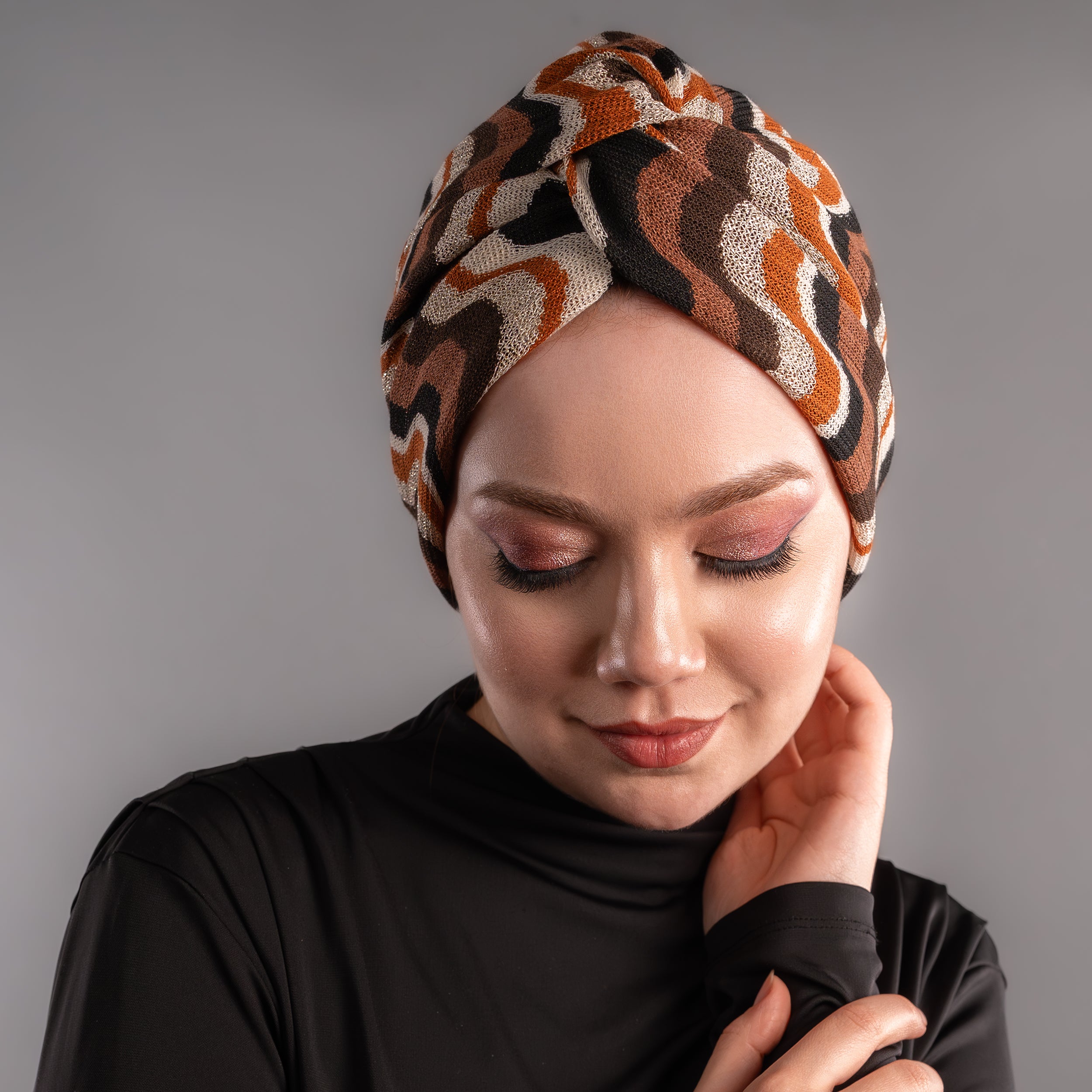 Lemongrass Brown Bone - Esnek Triko Kumaş - Desenli - Çok Renkli - BitterColors