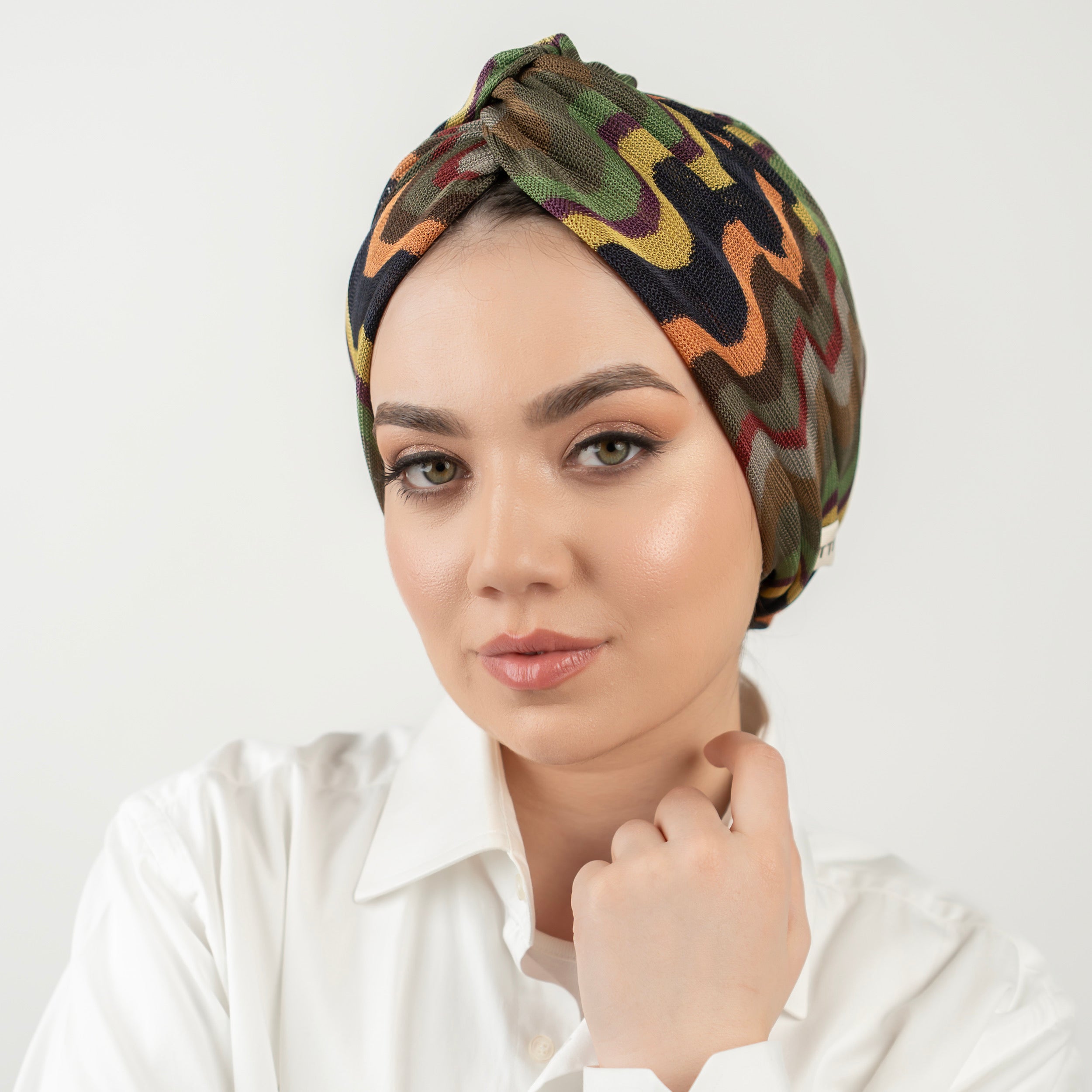 Burgulu Lemongrass Green Bone - Esnek Örme Kumaş - Çok Renkli - BitterColors