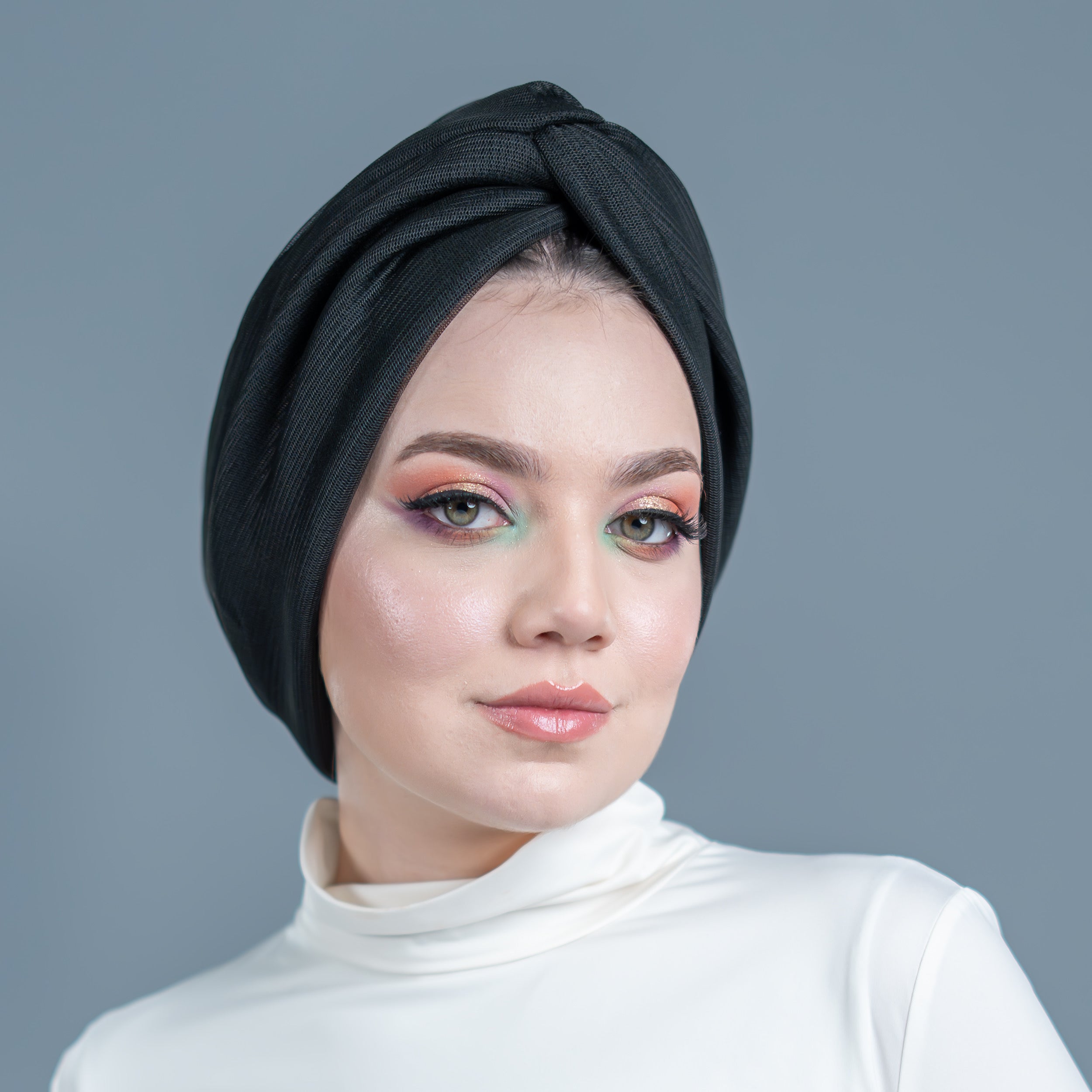 Burgulu Dışı Tüllü Bone - Çift Taraflı Kullanım - Esnek Örme Kumaş - Siyah - Comfy Tulle X Bone - BitterColors