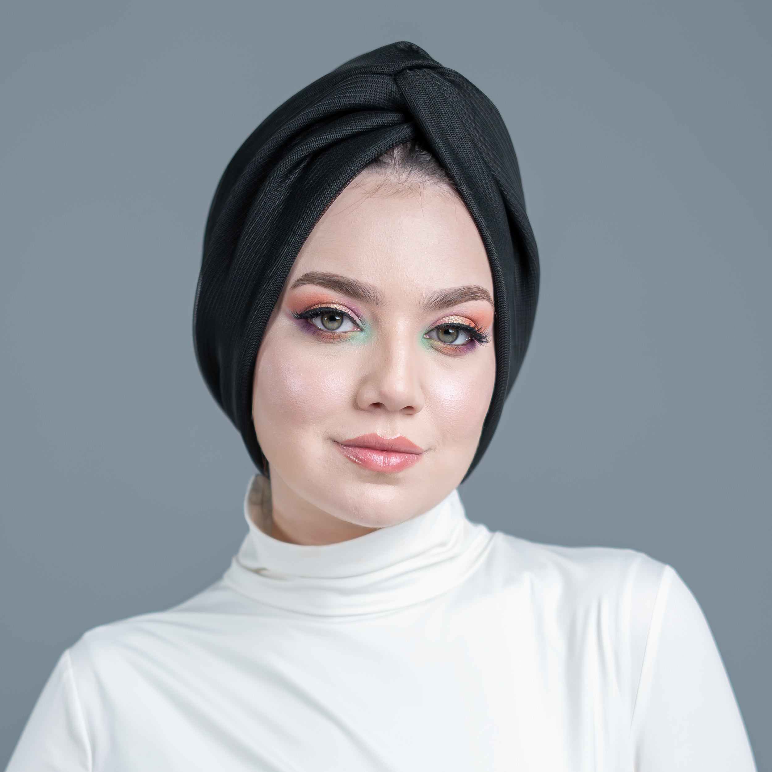 Burgulu Dışı Tüllü Bone - Çift Taraflı Kullanım - Esnek Örme Kumaş - Siyah - Comfy Tulle X Bone - BitterColors