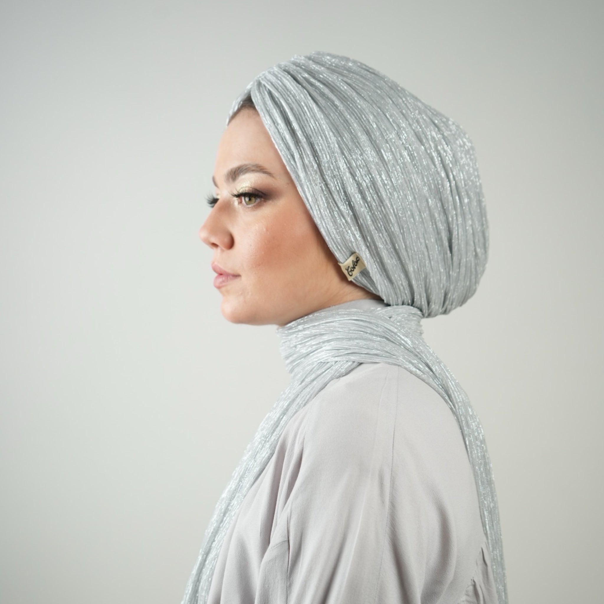 Glitter - Pırıltılı Fular - Kombinlenebilir - Hafif Esnek Kumaş - Su Yeşili - BitterColors