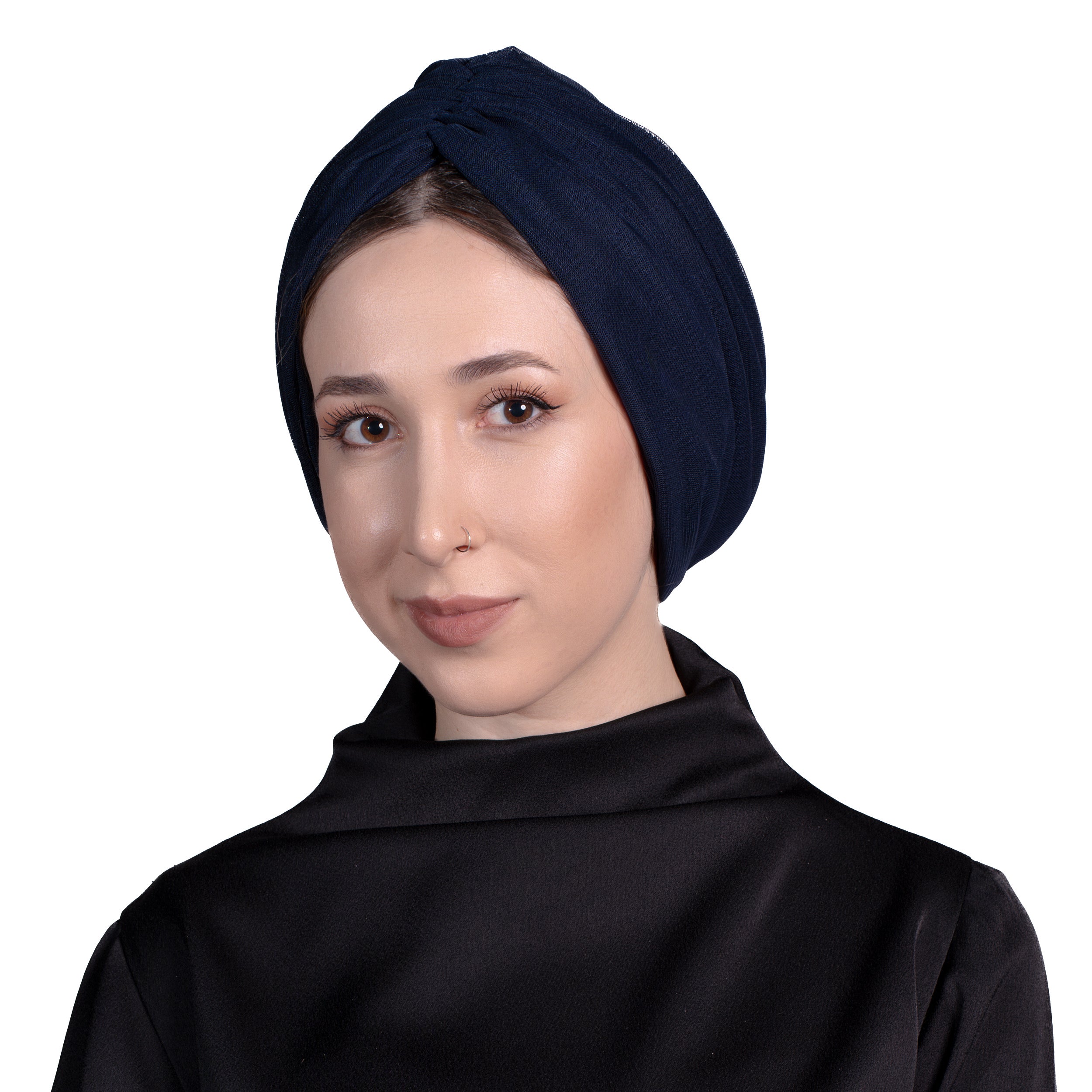 Büzgülü Üstü Tüllü Bone - Esnek Örme Kumaş - Siyah - Bitter Comfy Tulle - BitterColors