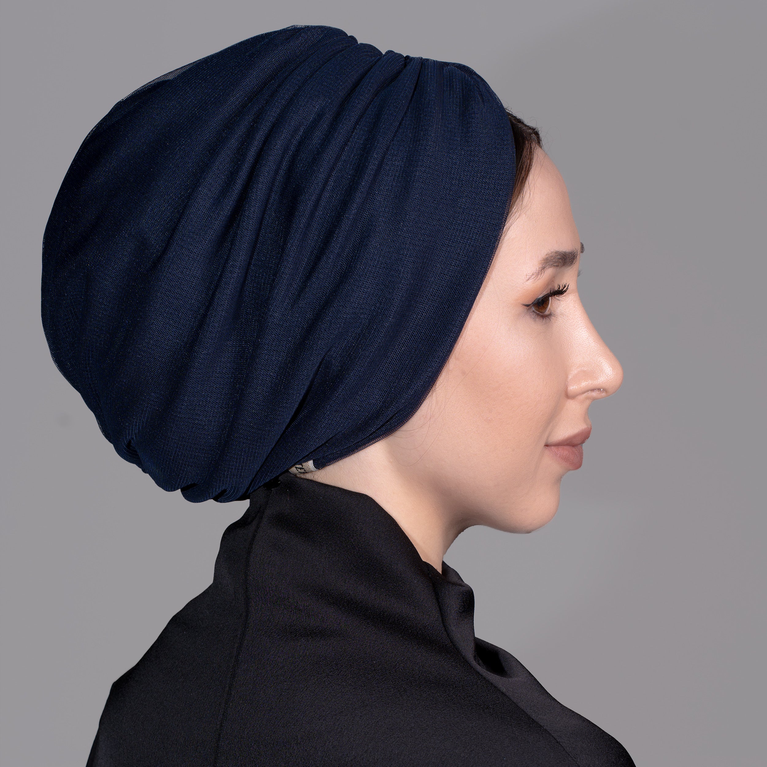 Büzgülü Üstü Tüllü Bone - Esnek Örme Kumaş - Siyah - Bitter Comfy Tulle - BitterColors