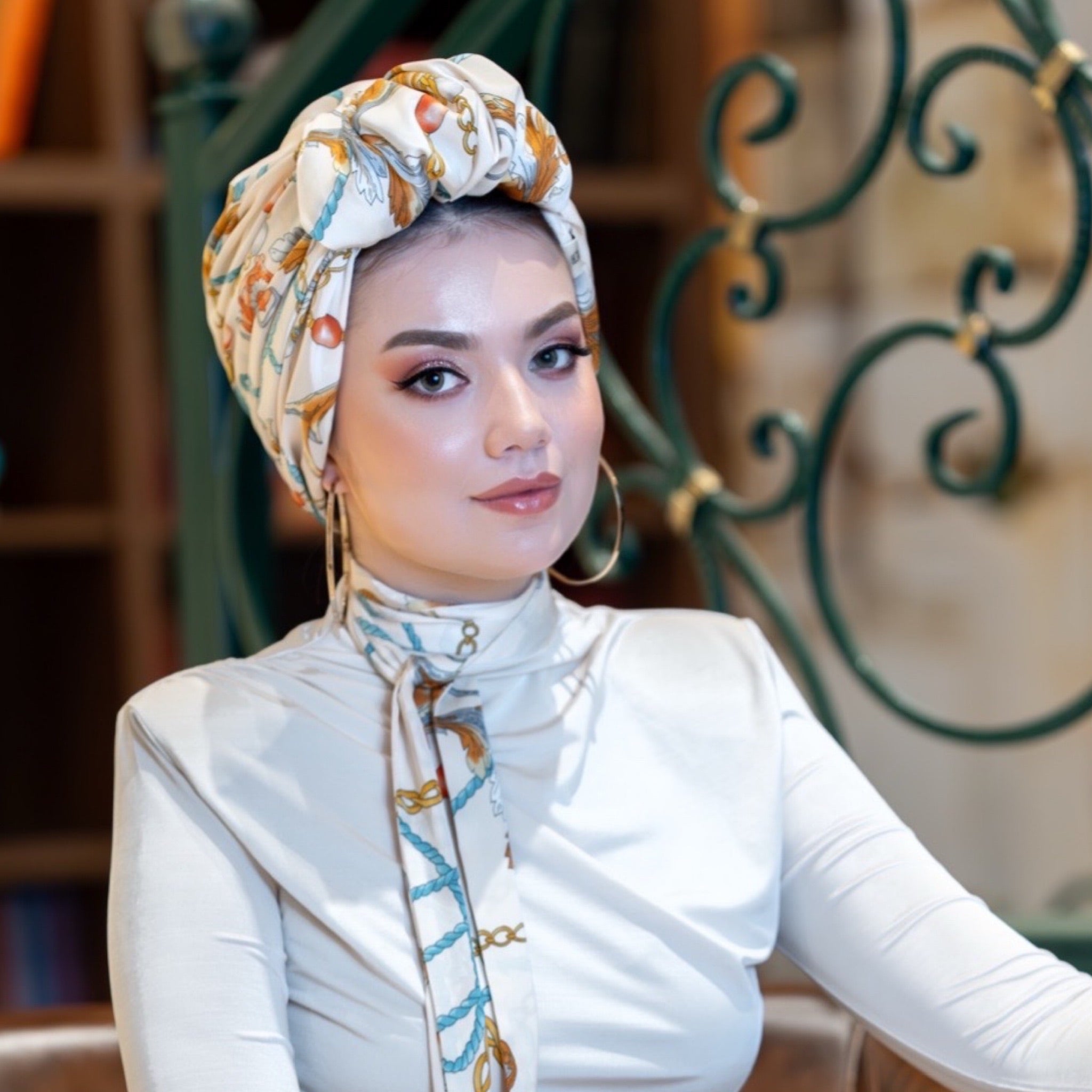 Beyrut Zincir Desenli Bone - Penye Astarlı - Kullanıma Hazır - Çok Renkli - BitterColors