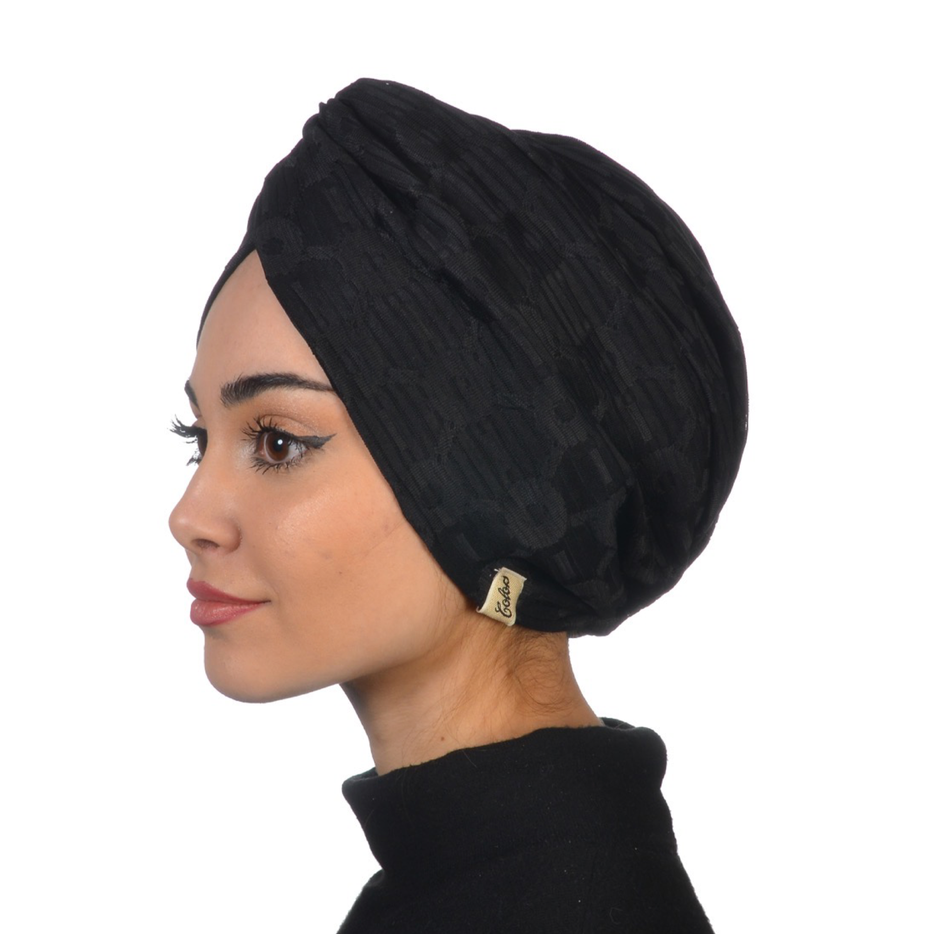 Burgulu Esnek Bone - Çift Taraflı - Beyaz Renk - Twisted circle - BitterColors