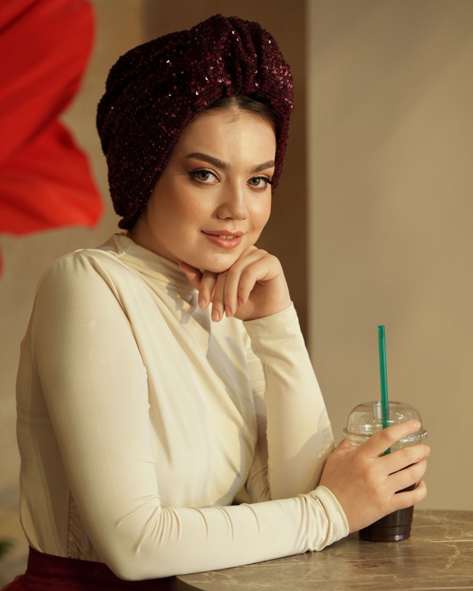 Beyrut Pul Payet Bone - Penye Astarlı - Kullanıma Hazır Bone - Siyah , Gold , Beyaz , Bordo , Lacivert - BitterColors