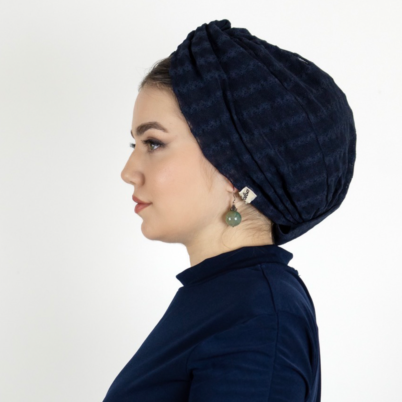 Betulle Burgulu Bone - Esnek Tül Kumaş - Çift Taraflı - Lacivert Renk - BitterColors