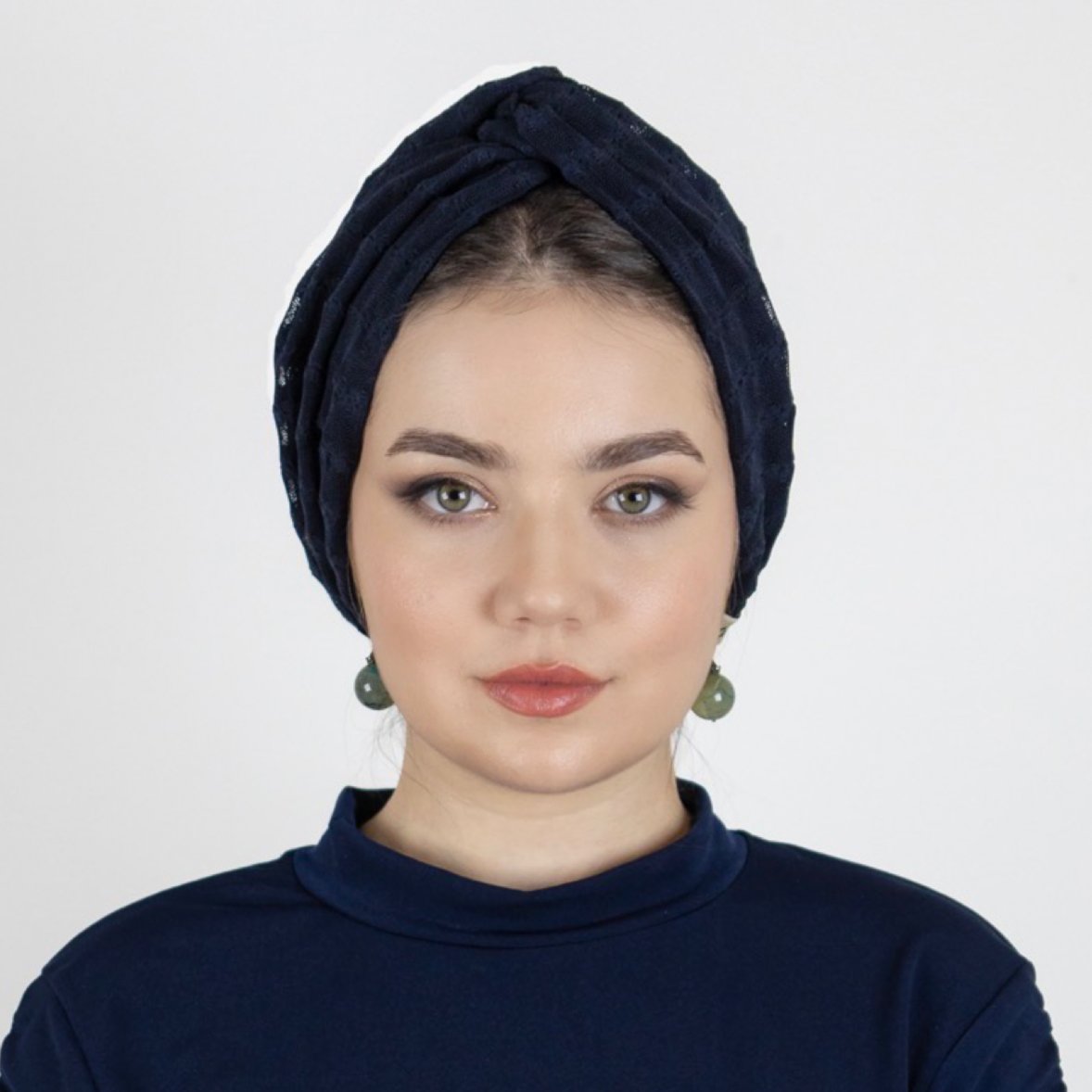 Betulle Burgulu Bone - Esnek Tül Kumaş - Çift Taraflı - Lacivert Renk - BitterColors