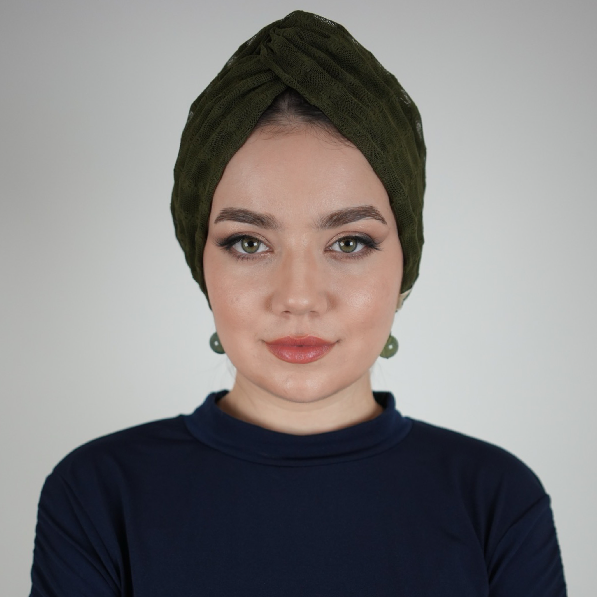 Betulle Burgulu Bone - Çift Taraflı - Esnek Tül Kumaş - Yeşil Renk - BitterColors