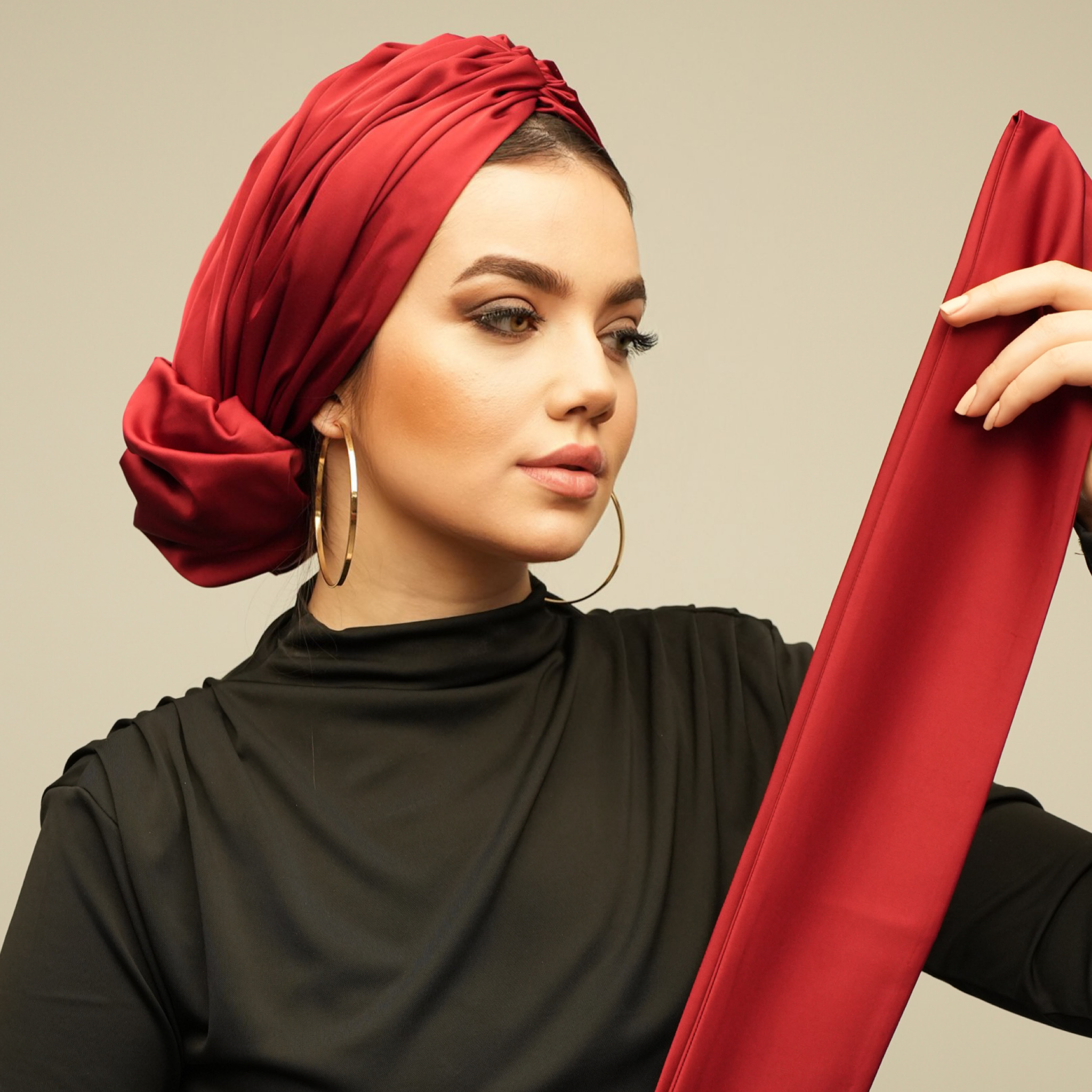 İpek Saten Fular - Boyun Atkısı - Şal - Bitter Colors