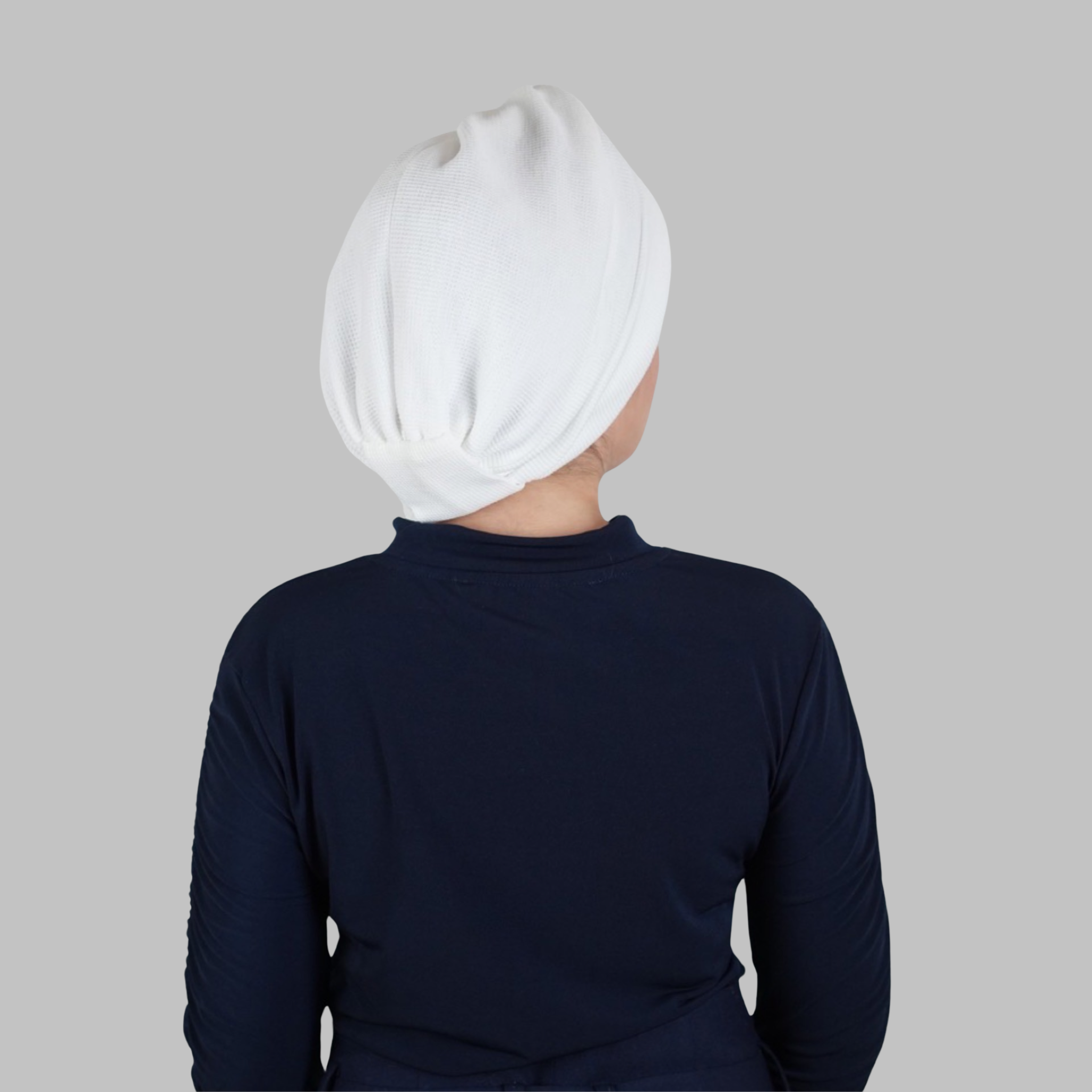 Twisted Comfy Burgulu Bone - Esnek Triko Kumaş - Beyaz - Çift Taraflı Kullanım - Beyaz - BitterColors