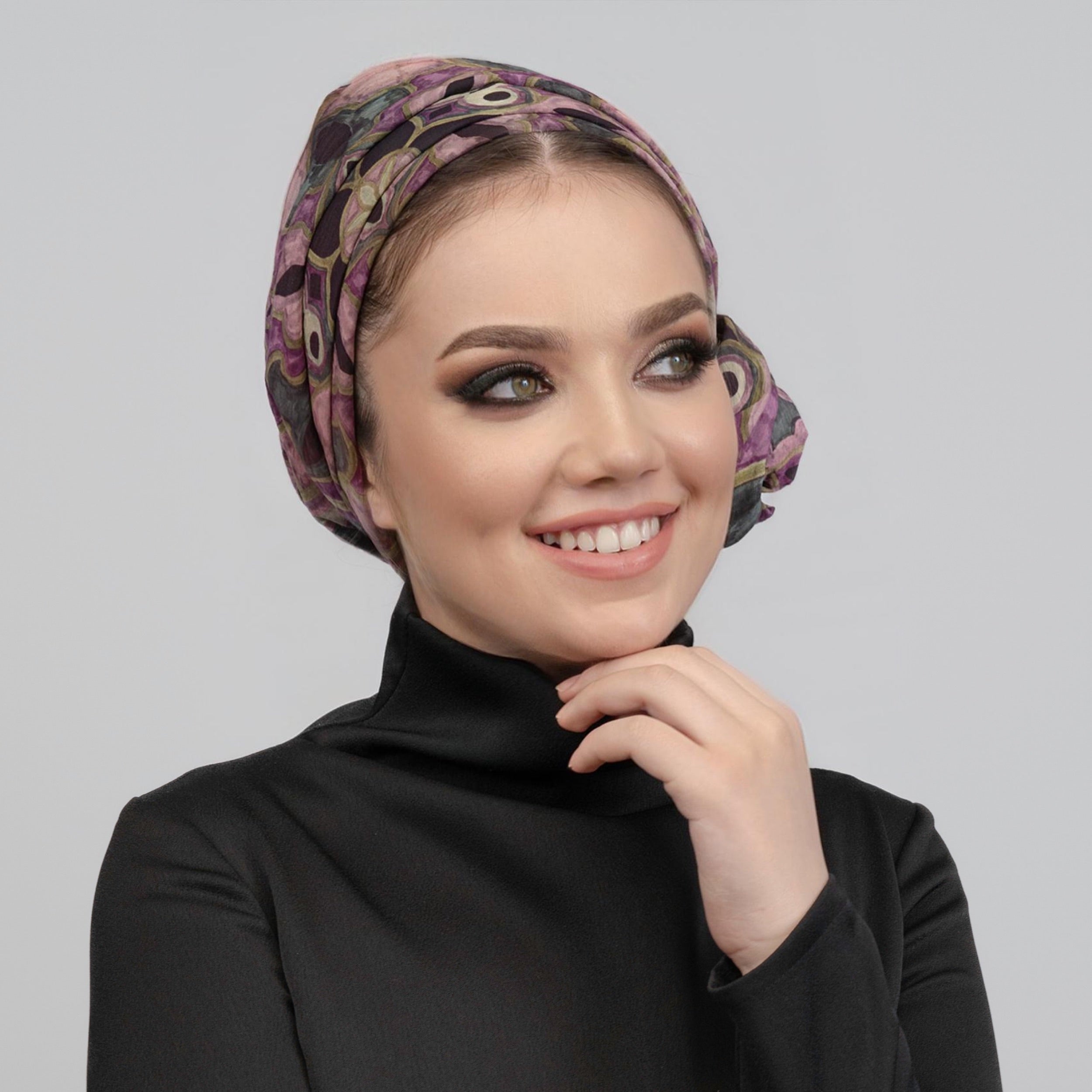 Dubai Bone - Bağlamalı - El Boyaması İpek Kumaş - Çok Renkli - BitterColors