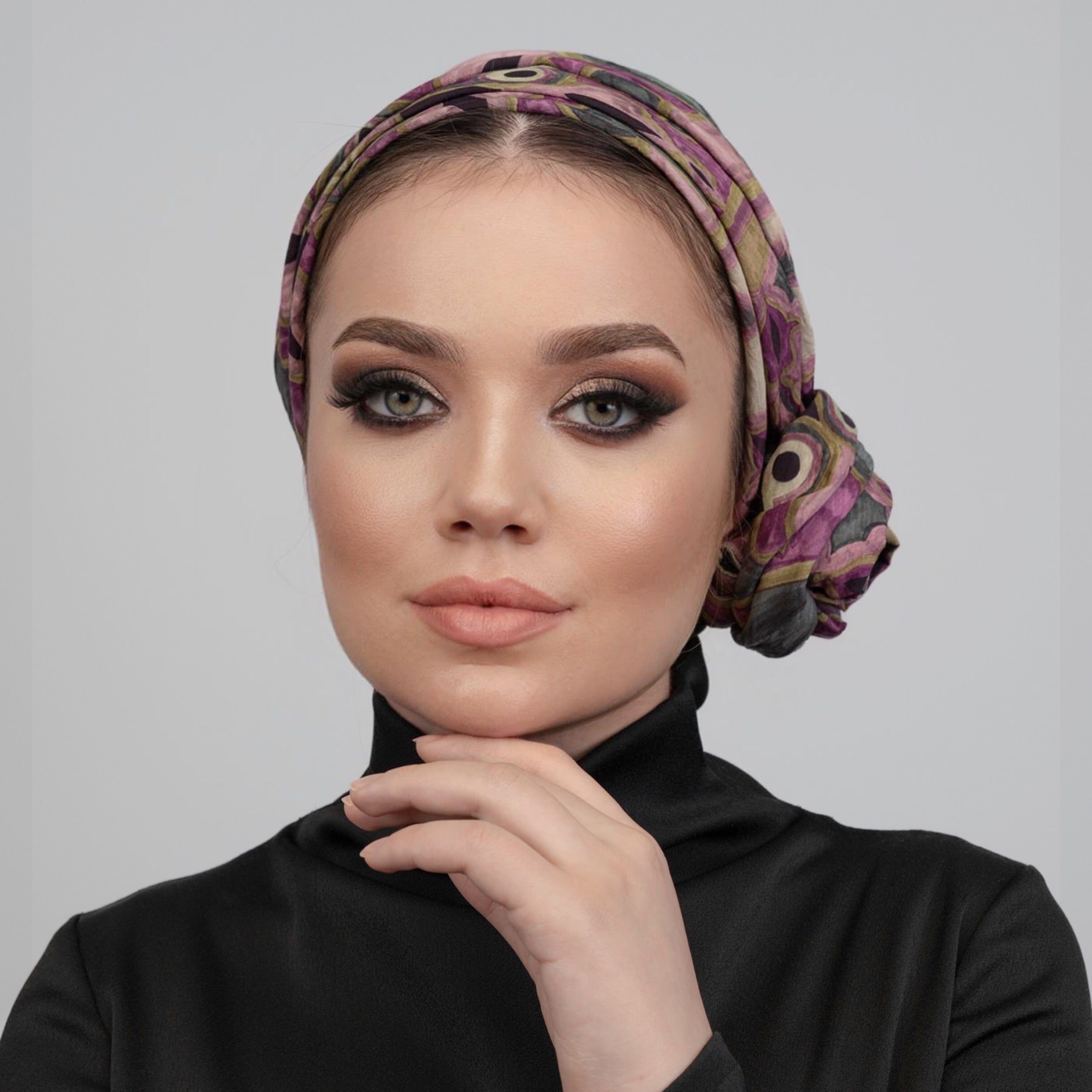 Dubai Bone - Bağlamalı - El Boyaması İpek Kumaş - Çok Renkli - BitterColors