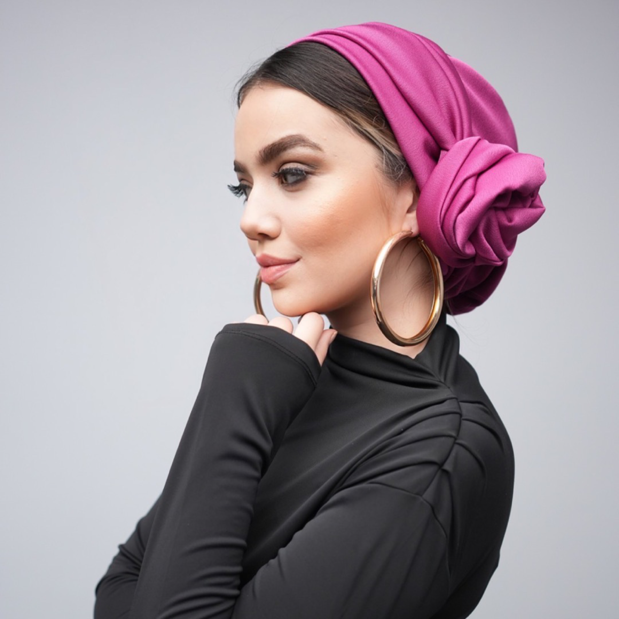 Dubai Krep Saten Bone - Bağlamalı Bone - BitterColors